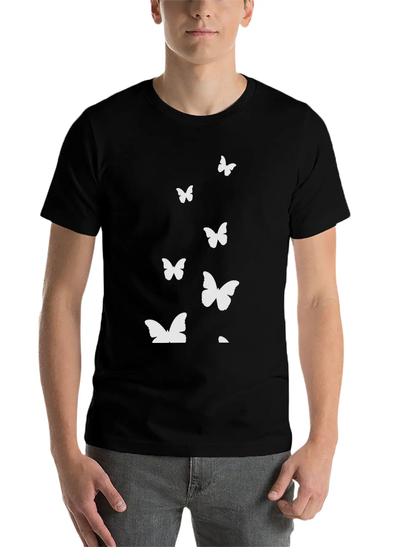 Flying Butterflies Breathable Graphic T-Shirt – Perfect For Casual Days
