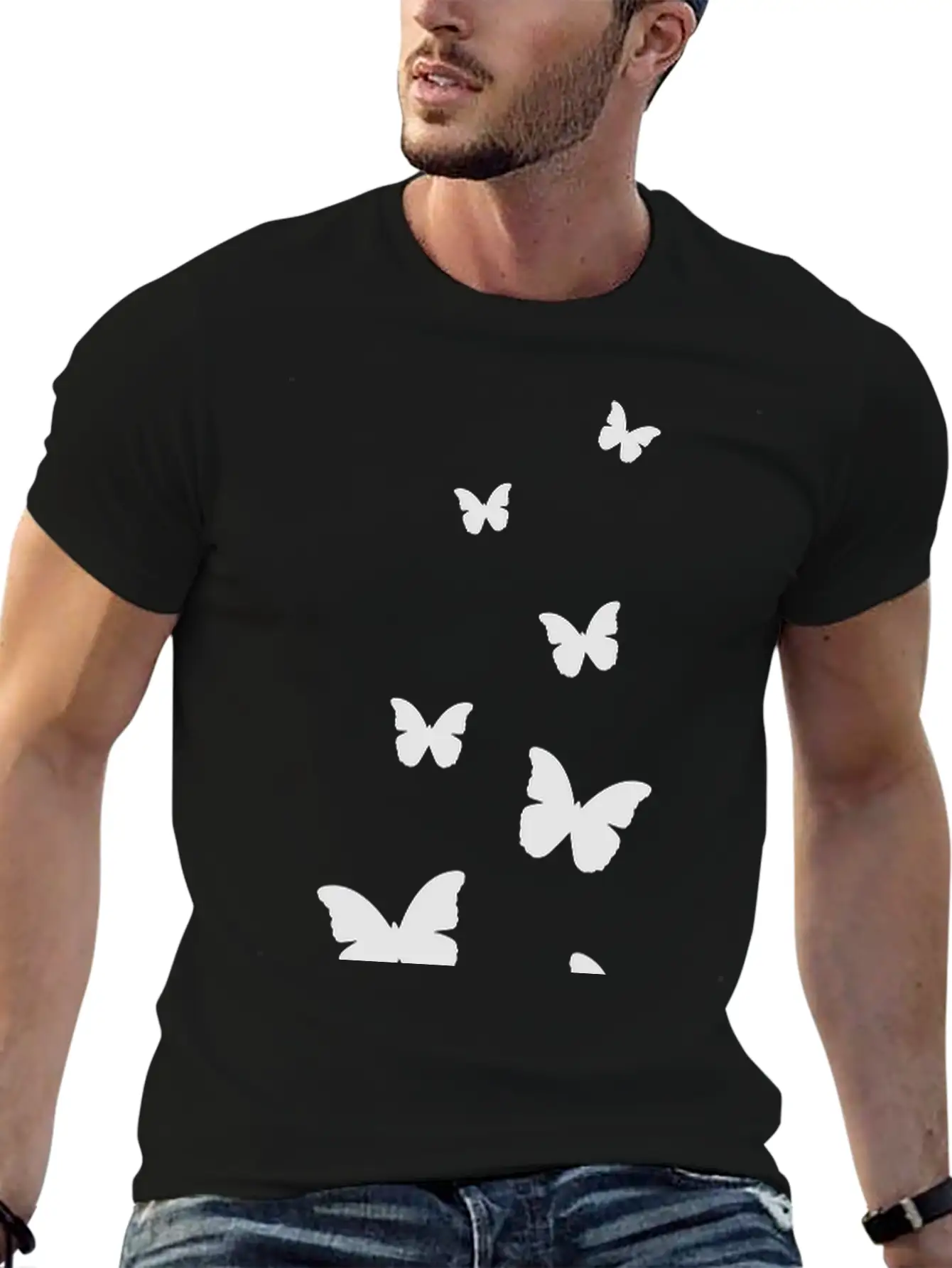 Flying Butterflies Breathable Graphic T-Shirt – Perfect For Casual Days