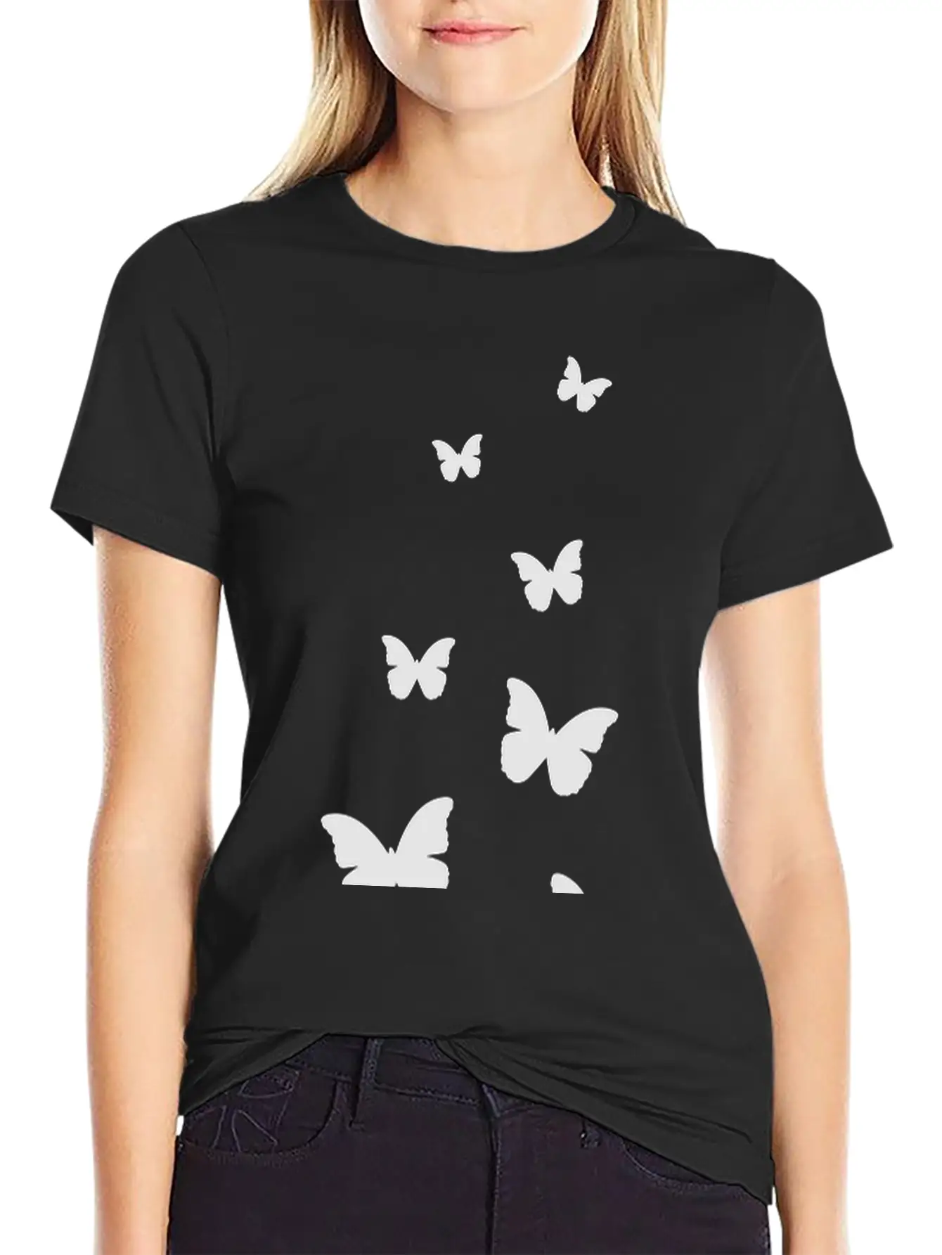 Flying Butterflies Breathable Graphic T-Shirt – Perfect For Casual Days