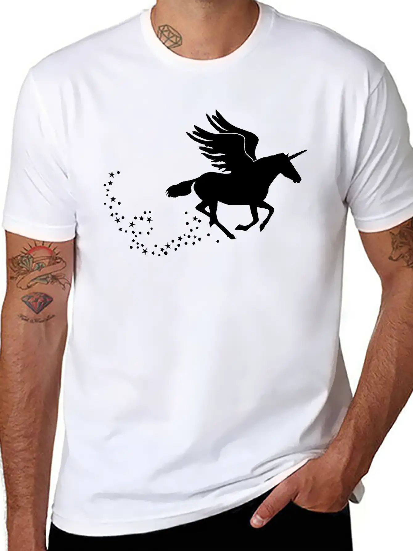 Flying Pegasus Unicorn Classic Cotton Tee – Unisex Comfort For Any Season