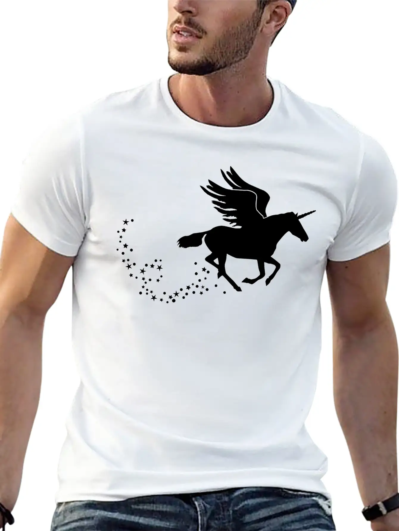 Flying Pegasus Unicorn Classic Cotton Tee – Unisex Comfort For Any Season