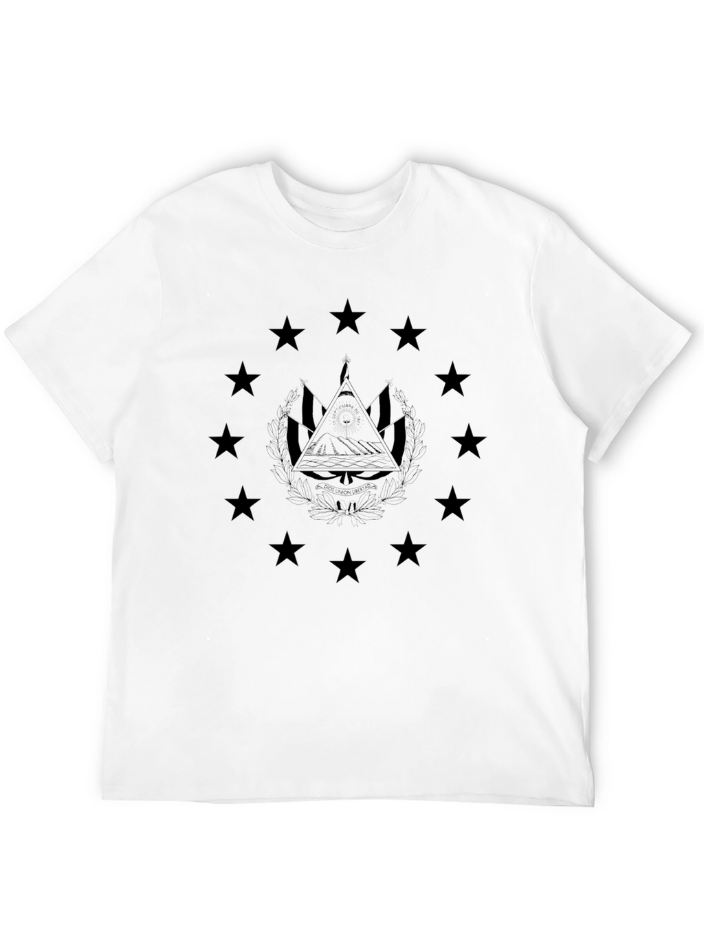 Mens Black T-Shirt with Pyramid Star Design