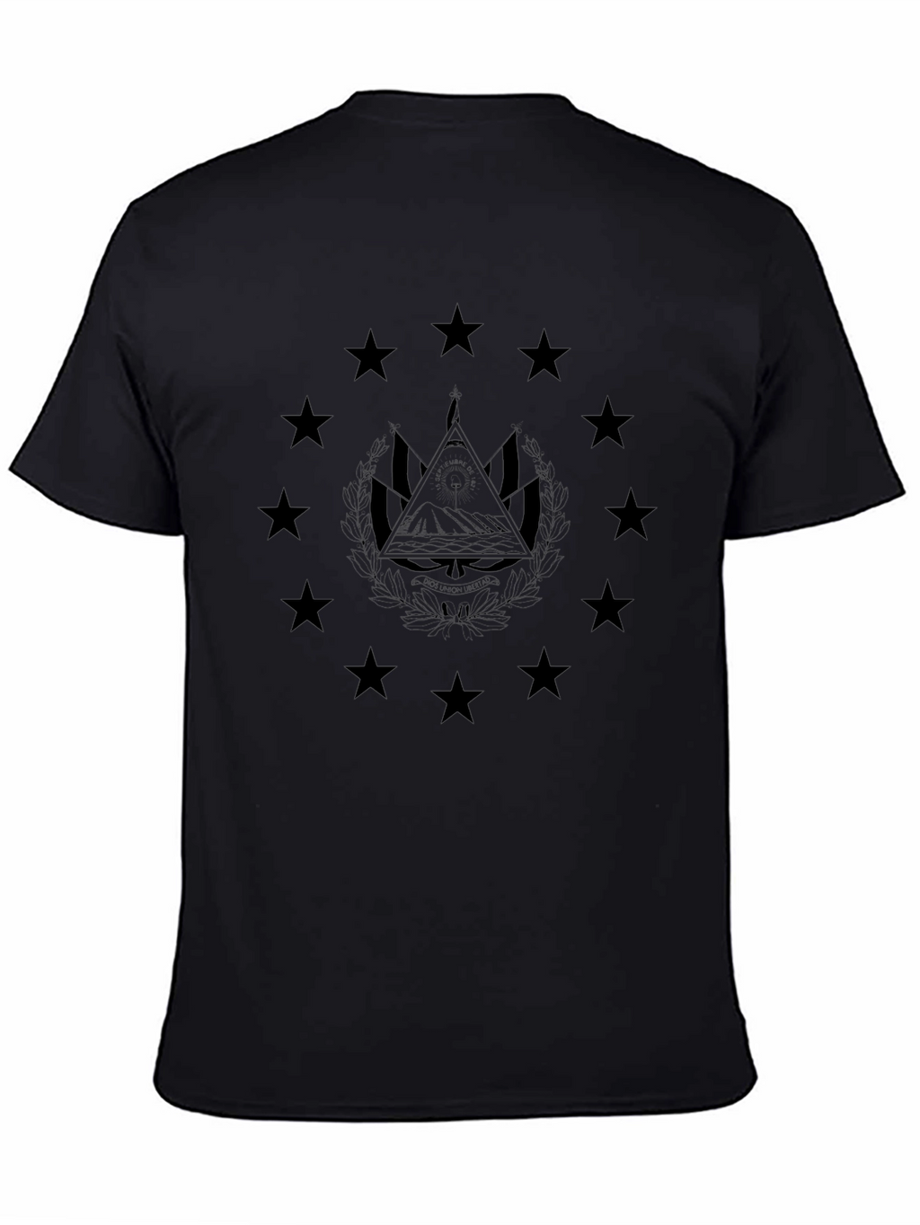 Mens Black T-Shirt with Pyramid Star Design