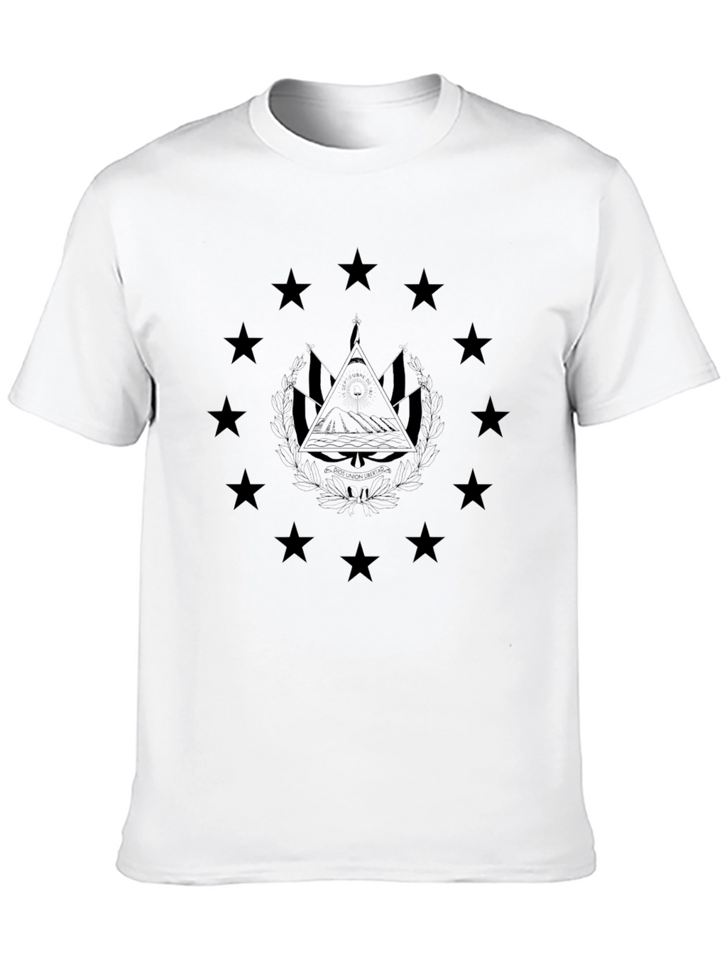 Mens Black T-Shirt with Pyramid Star Design