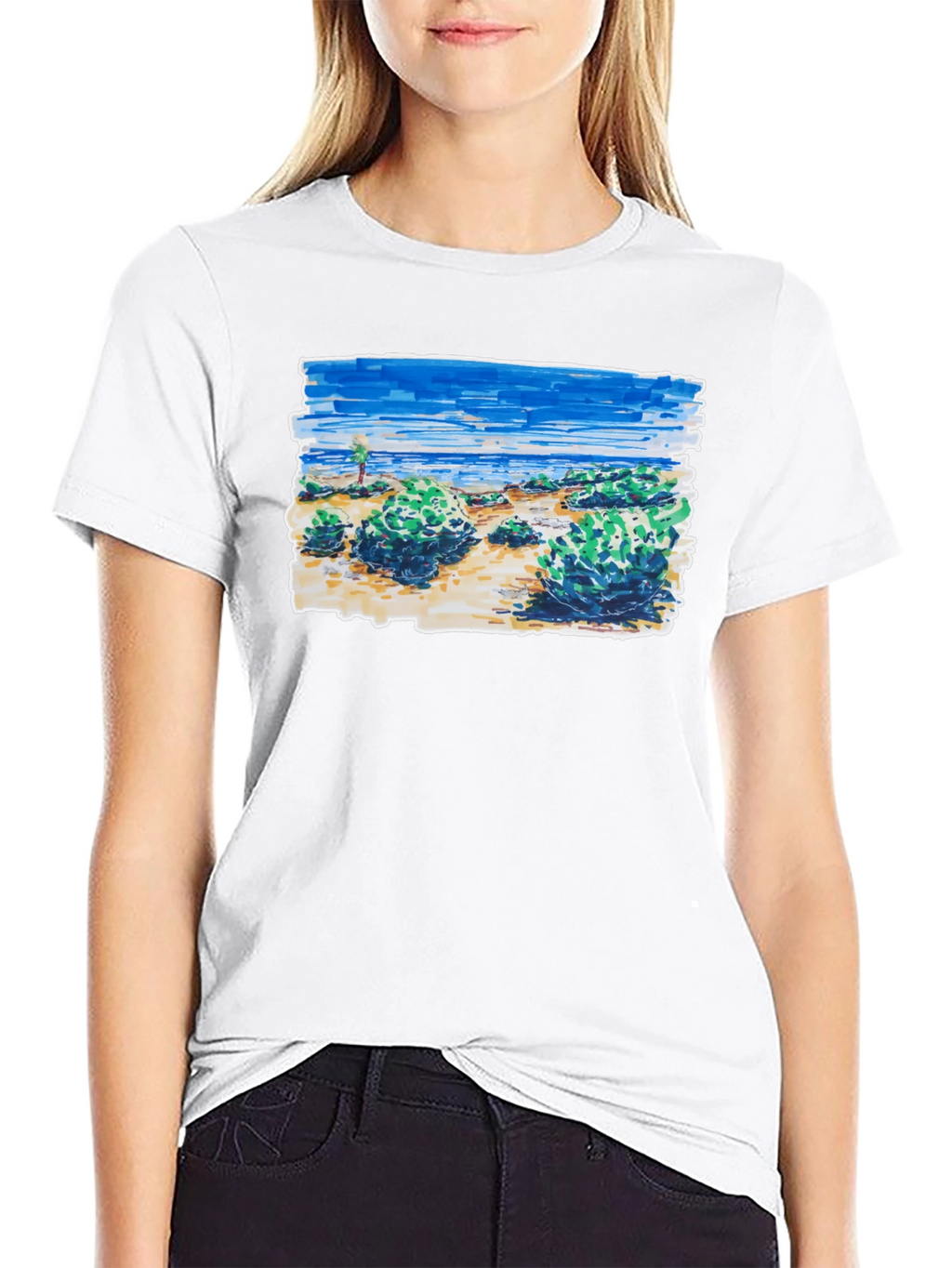 Coastal Sketch Graphic Tee - Black