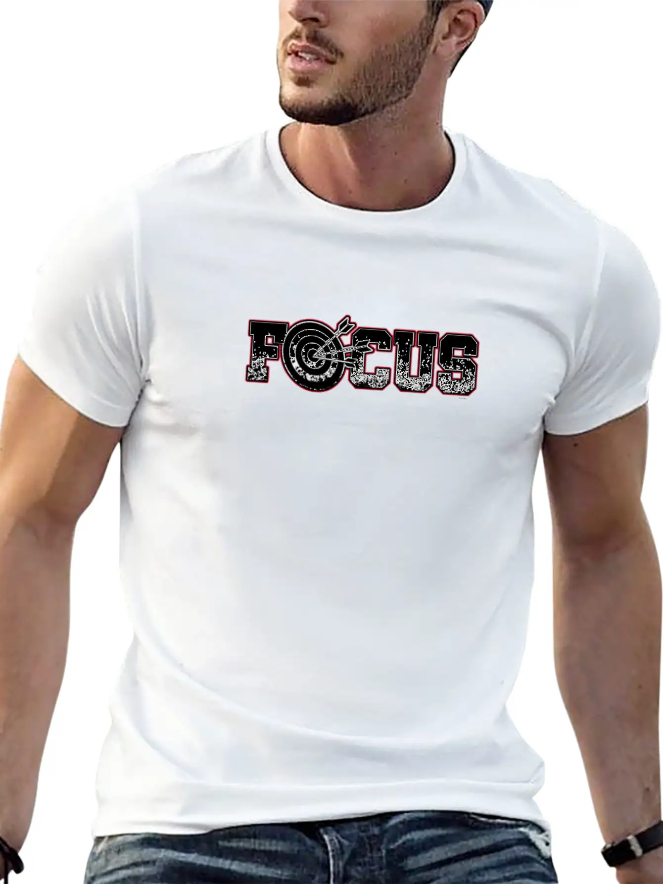 Focus Archery Archer Bullseye Bow And Arrow Stylish Everyday T-Shirt – Unisex Basic Cotton Tee