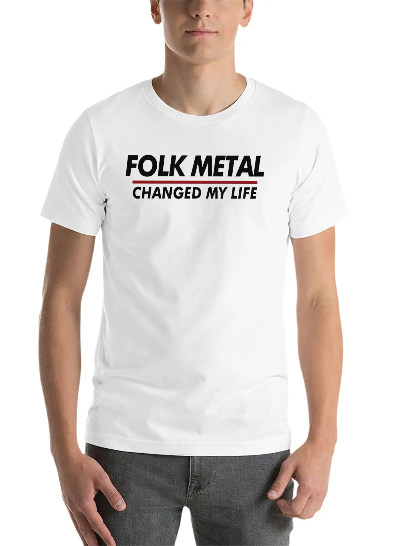 Folk Metal Changed My Life Breathable Soft Cotton T-Shirt – Timeless Casual Look