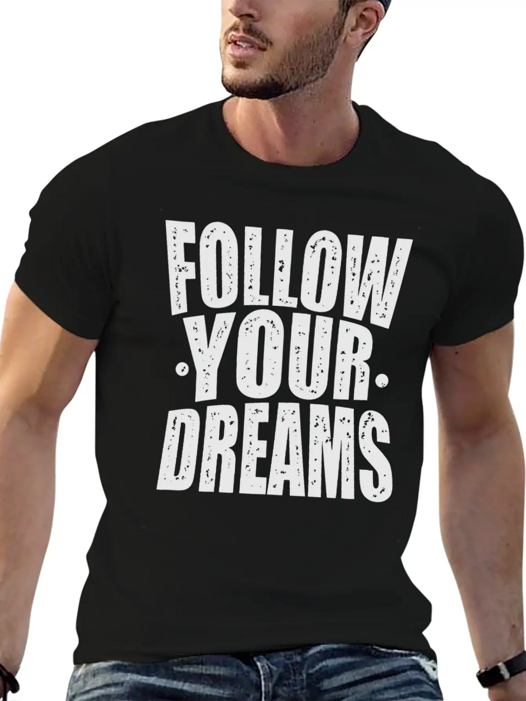 Follow Your Dreams Typography Essential Cotton Tee For Daily Outfits – Unisex Style