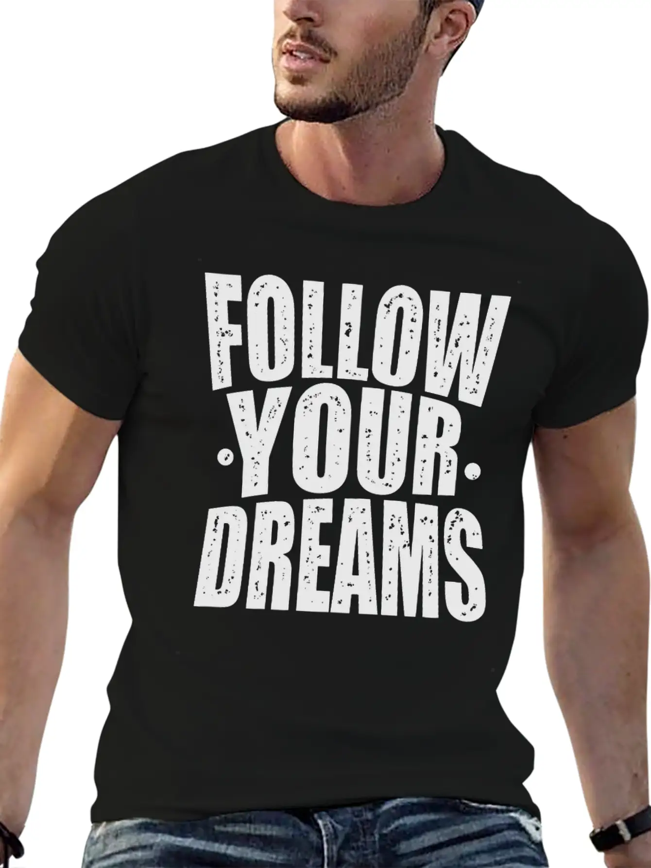 Follow Your Dreams Typography Essential Cotton Tee For Daily Outfits – Unisex Style