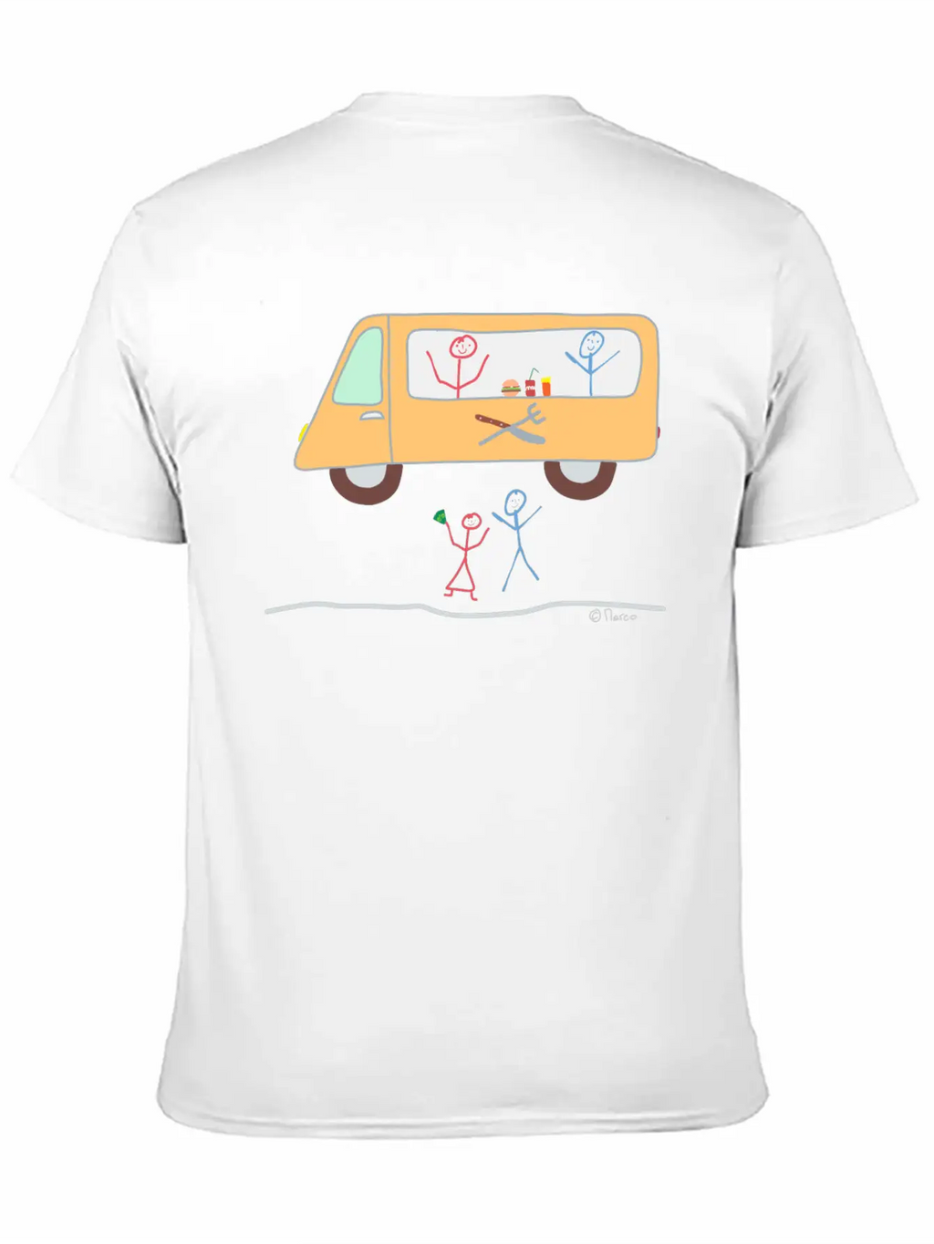 Food Truck Stick Figure Food Truck Food Drink Breathable Soft Cotton T-Shirt – Timeless Casual Look