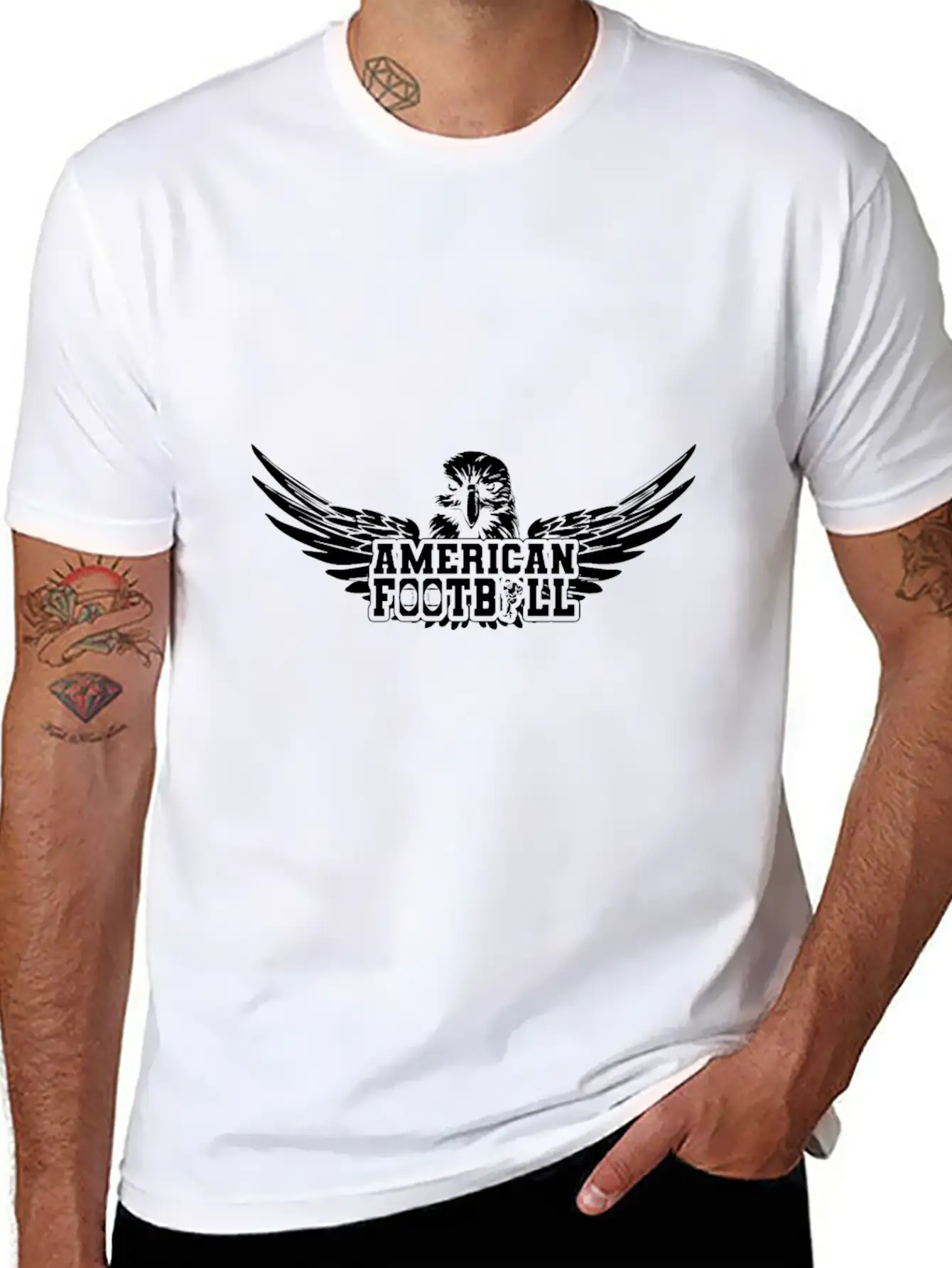 Football American Football Footballer Essential Cotton Tee For Daily Outfits – Unisex Style