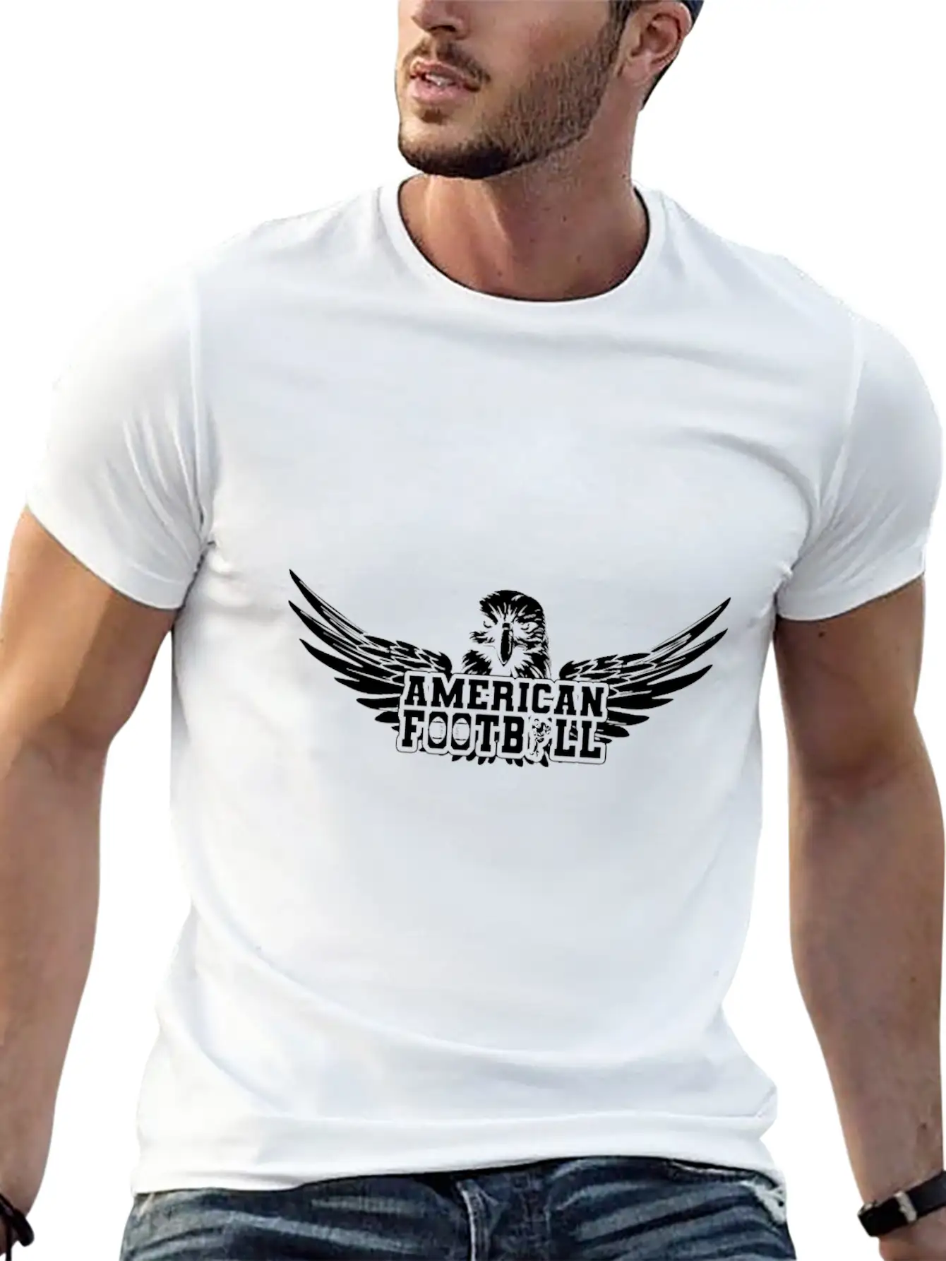 Football American Football Footballer Essential Cotton Tee For Daily Outfits – Unisex Style