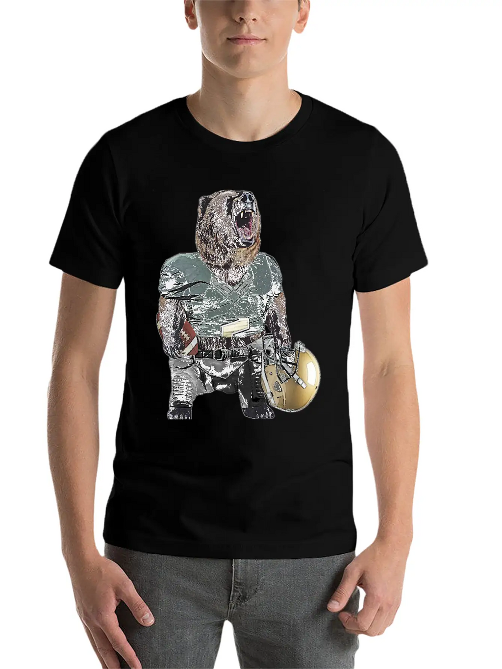 Football Bear Classic Cotton Tee – Unisex Comfort For Any Season