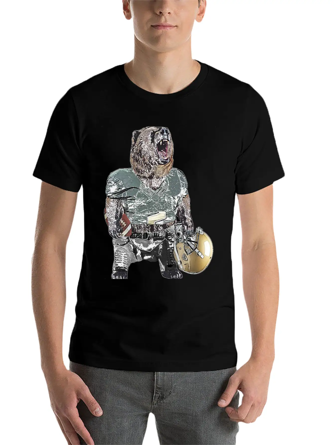 Football Bear Classic Cotton Tee – Unisex Comfort For Any Season