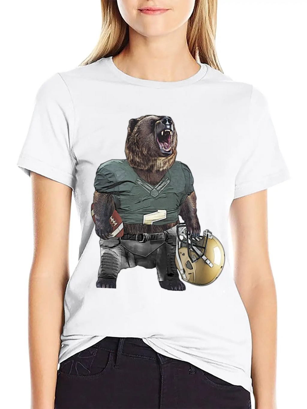 Football Bear Classic Cotton Tee – Unisex Comfort For Any Season