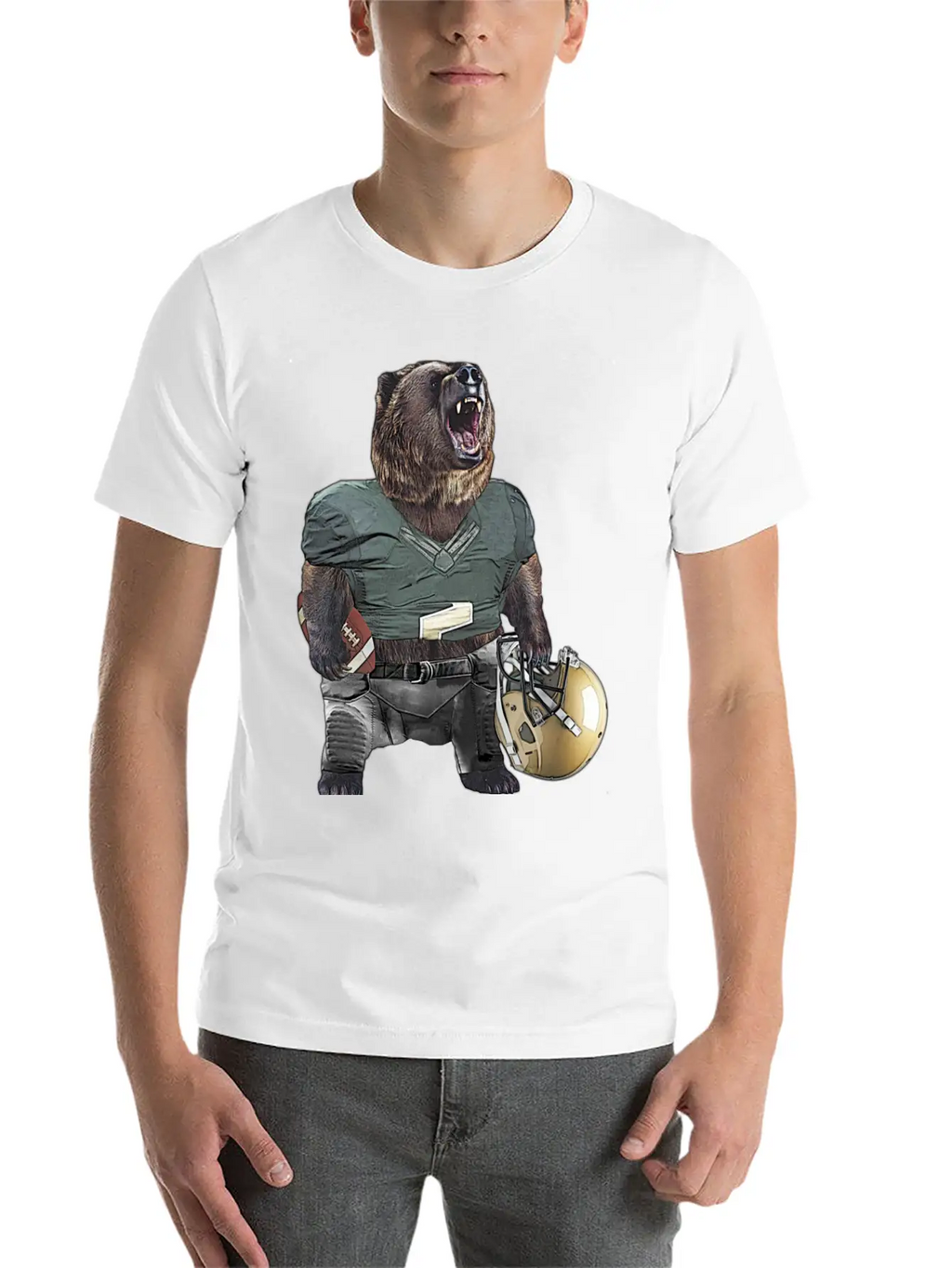 Football Bear Classic Cotton Tee – Unisex Comfort For Any Season