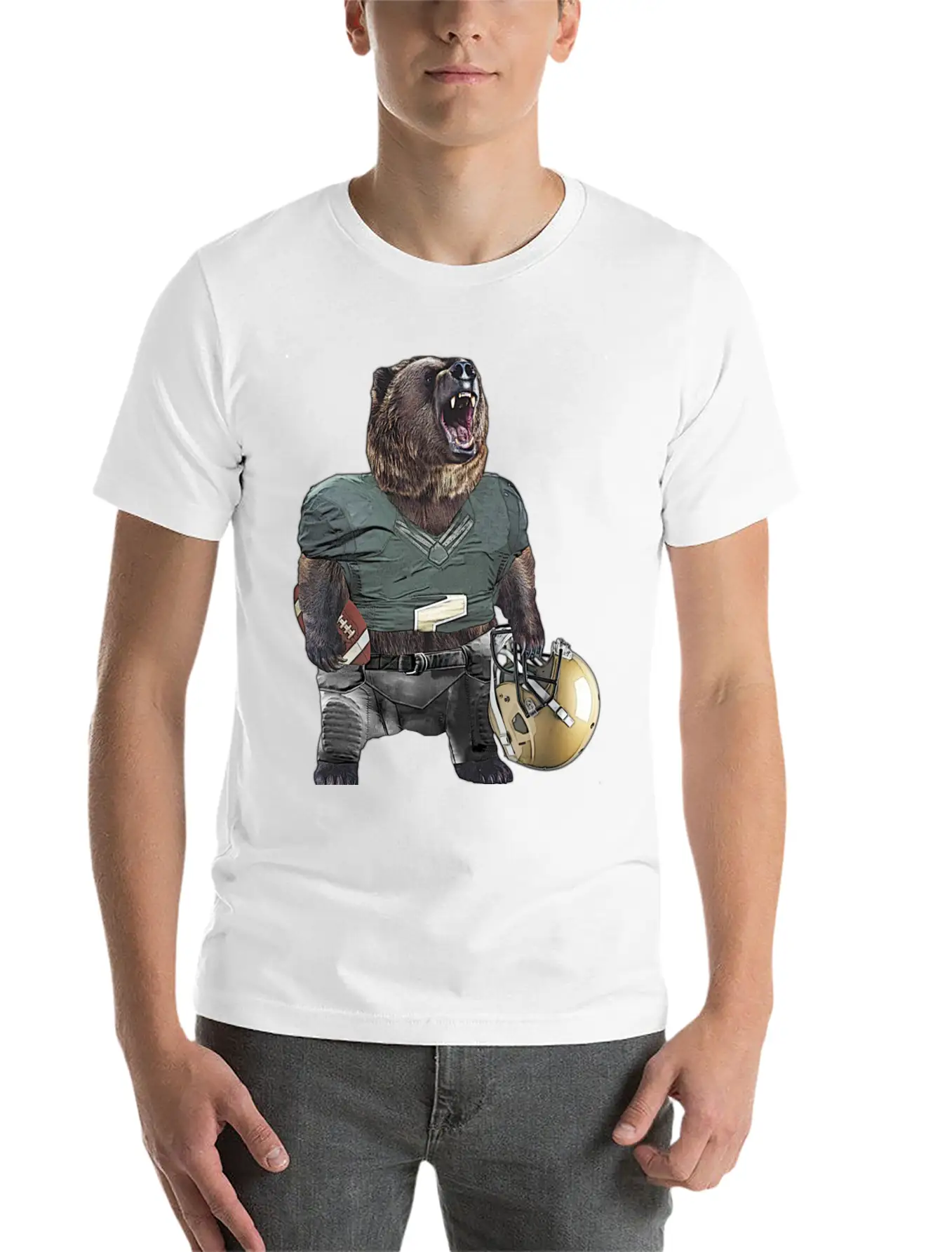 Football Bear Classic Cotton Tee – Unisex Comfort For Any Season