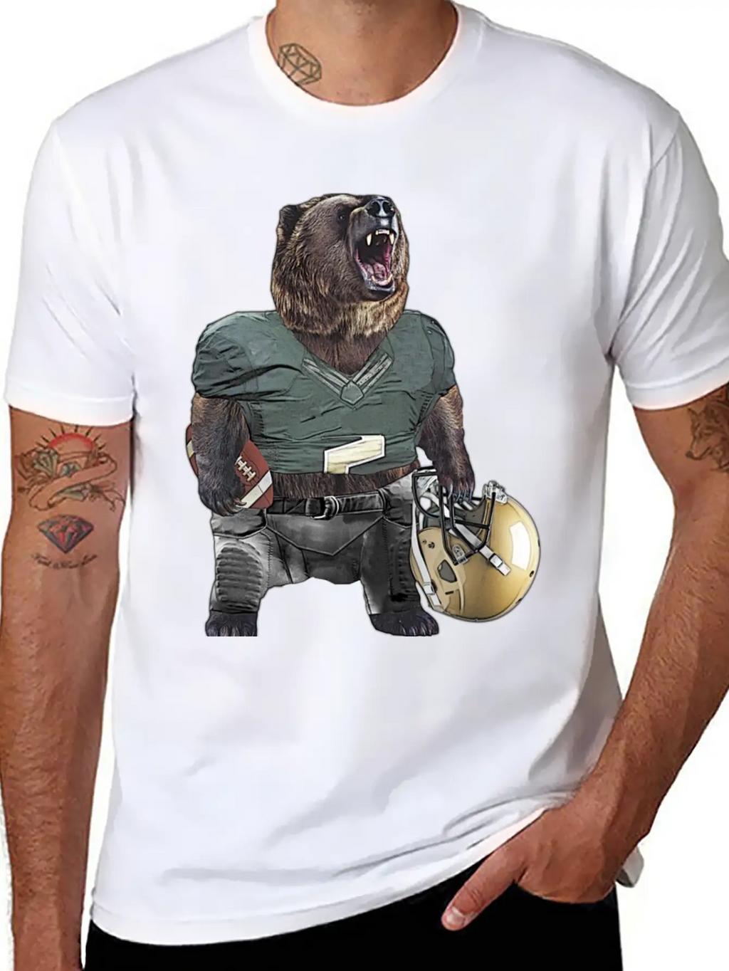 Football Bear Classic Cotton Tee – Unisex Comfort For Any Season
