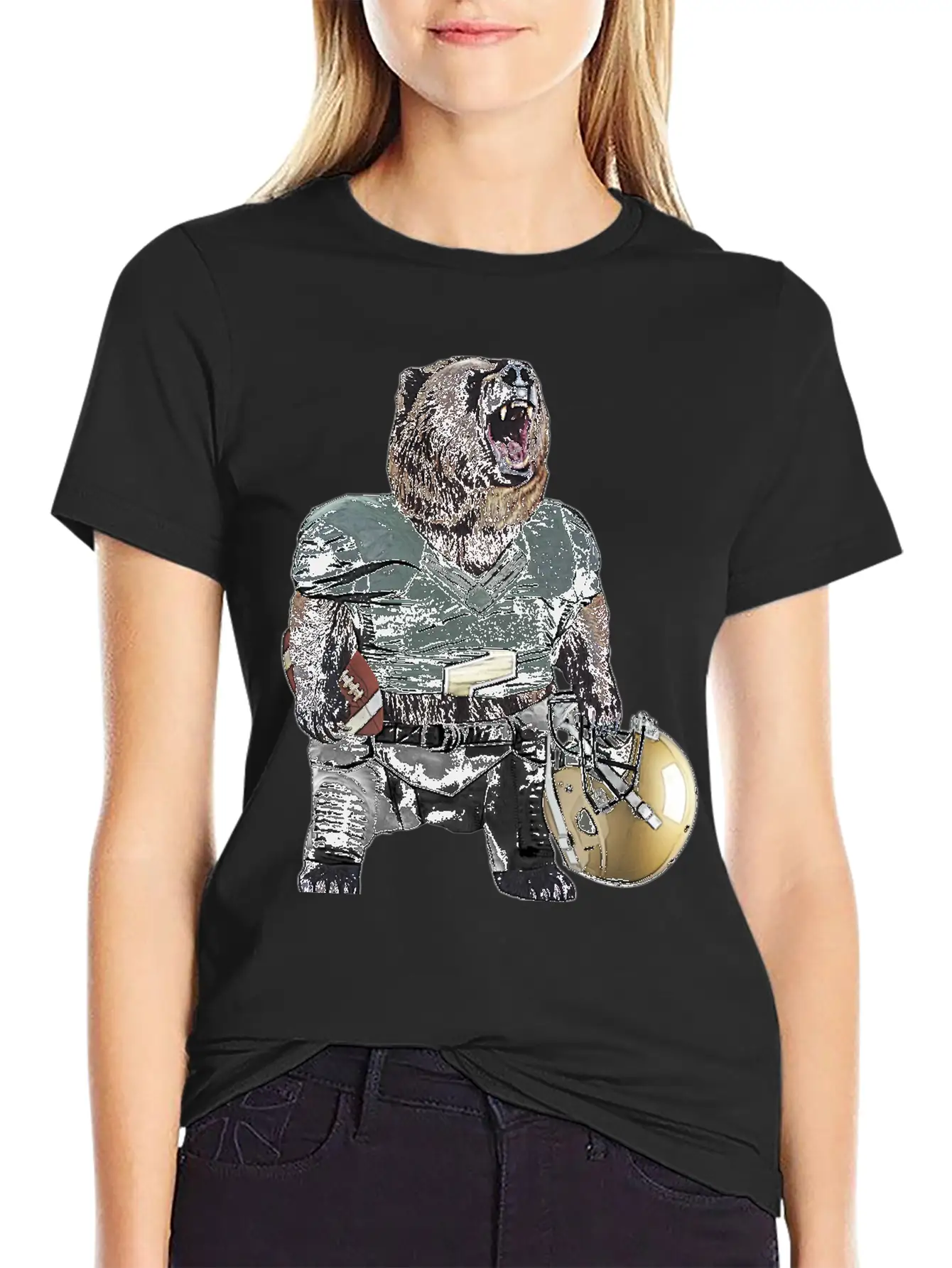 Football Bear Classic Cotton Tee – Unisex Comfort For Any Season