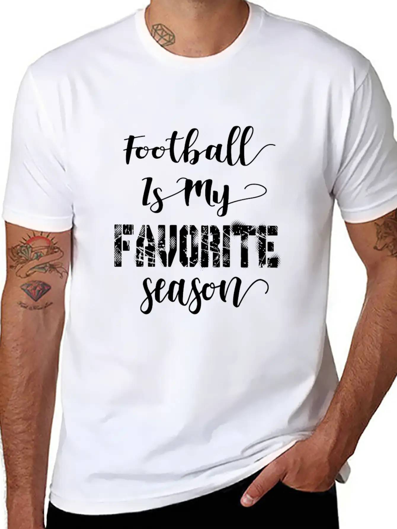 Football Is My Favorite Season Relaxed Everyday Tee – Lightweight And Durable Cotton