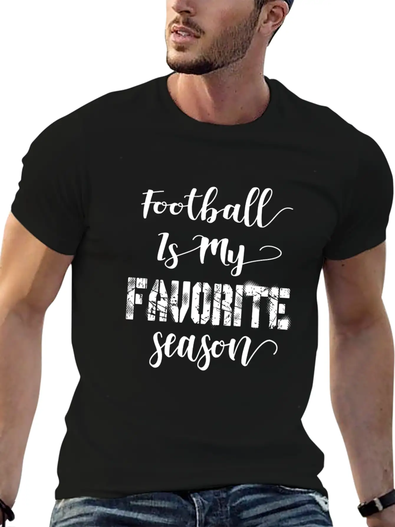 Football Is My Favorite Season Relaxed Everyday Tee – Lightweight And Durable Cotton
