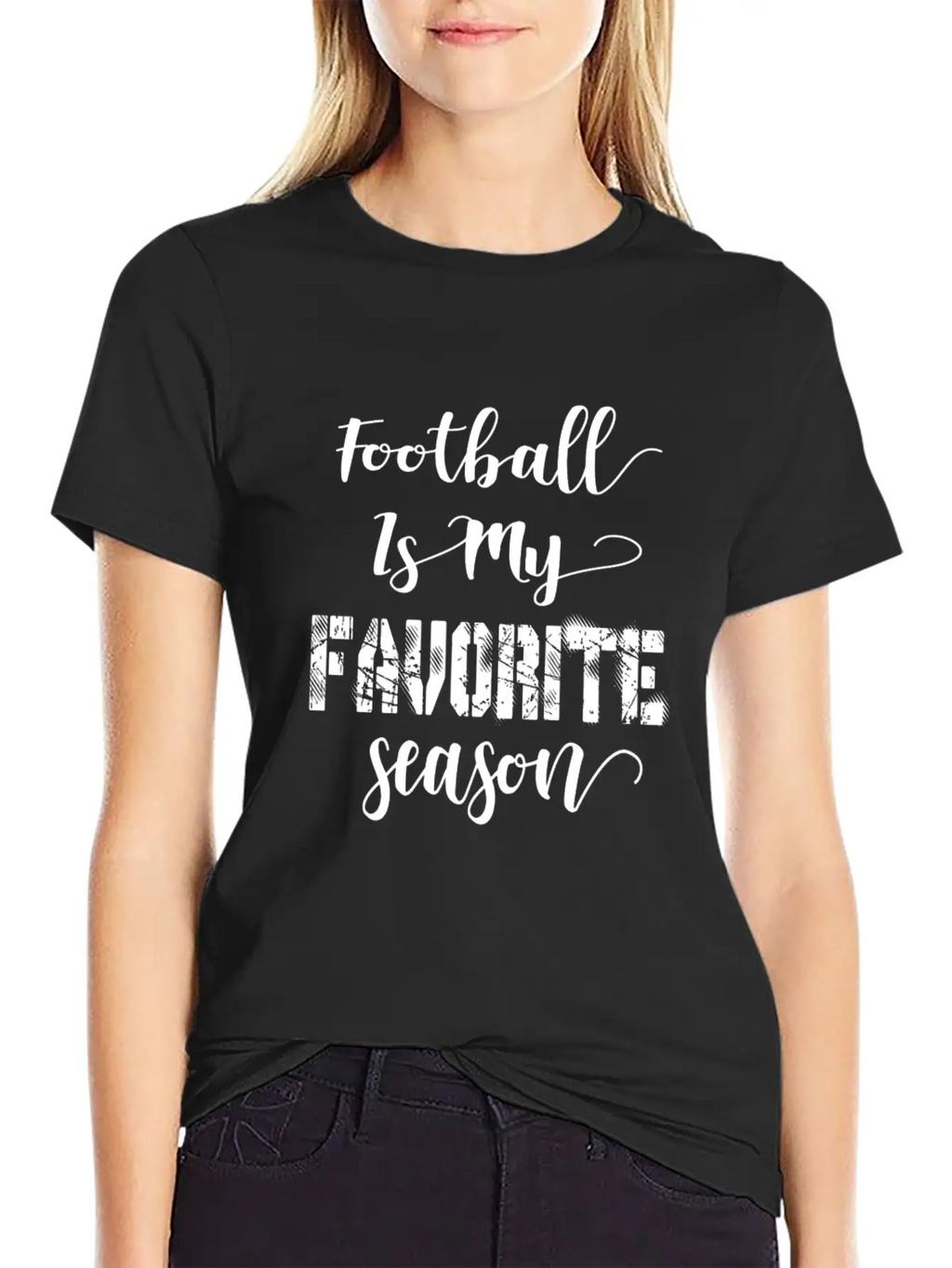Football Is My Favorite Season Relaxed Everyday Tee – Lightweight And Durable Cotton
