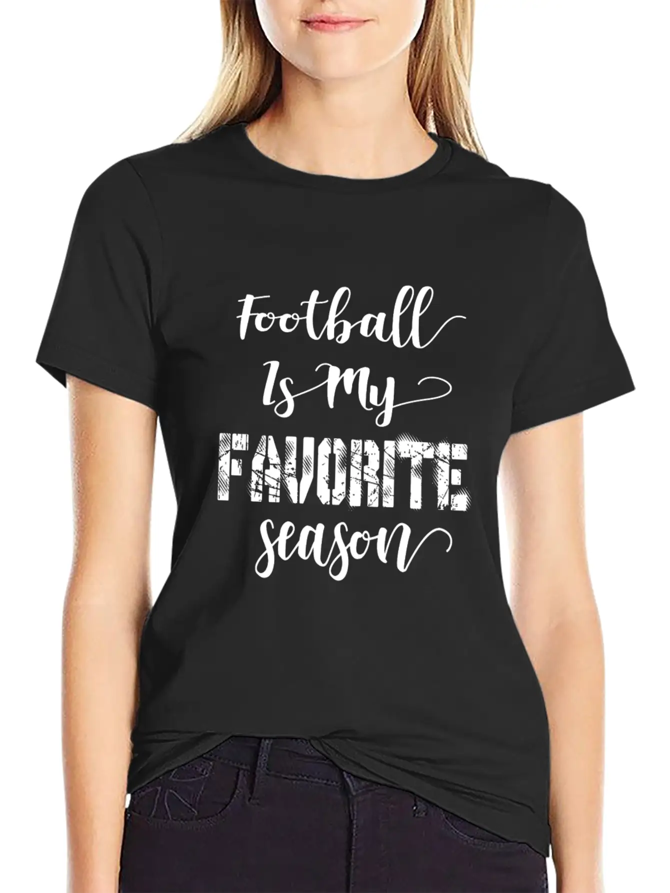 Football Is My Favorite Season Relaxed Everyday Tee – Lightweight And Durable Cotton