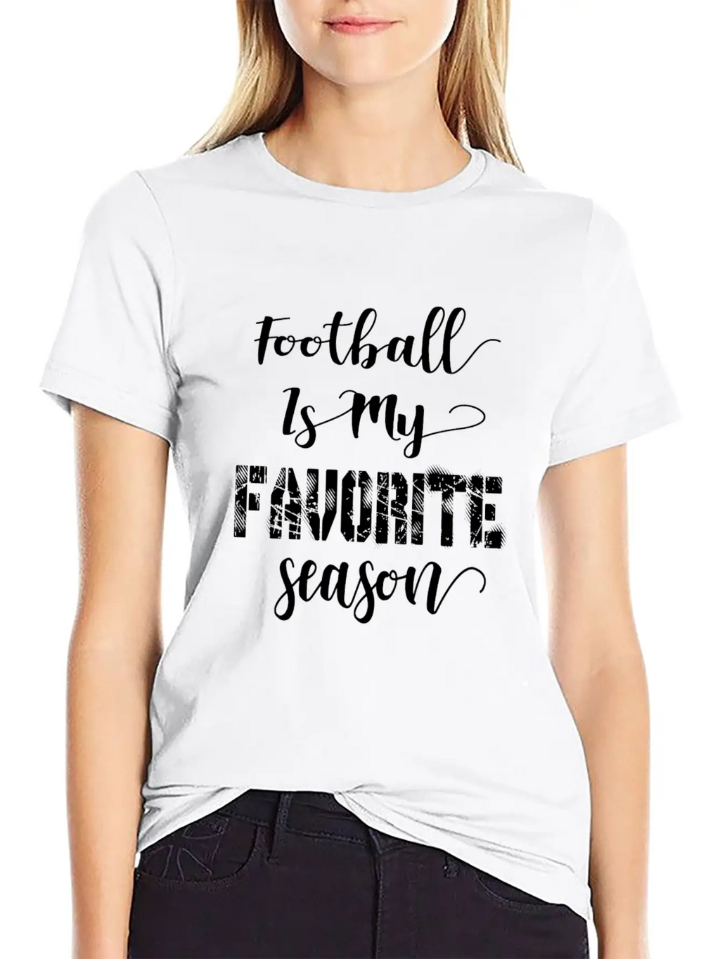 Football Is My Favorite Season Relaxed Everyday Tee – Lightweight And Durable Cotton