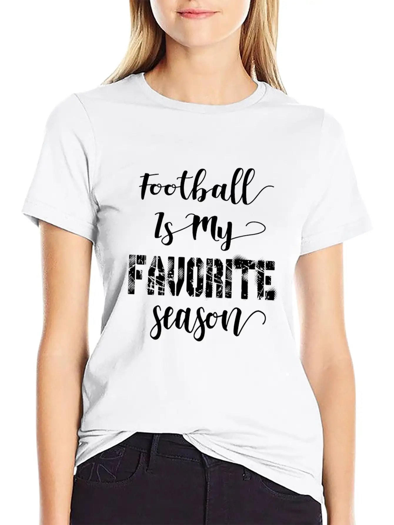Football Is My Favorite Season Relaxed Everyday Tee – Lightweight And Durable Cotton