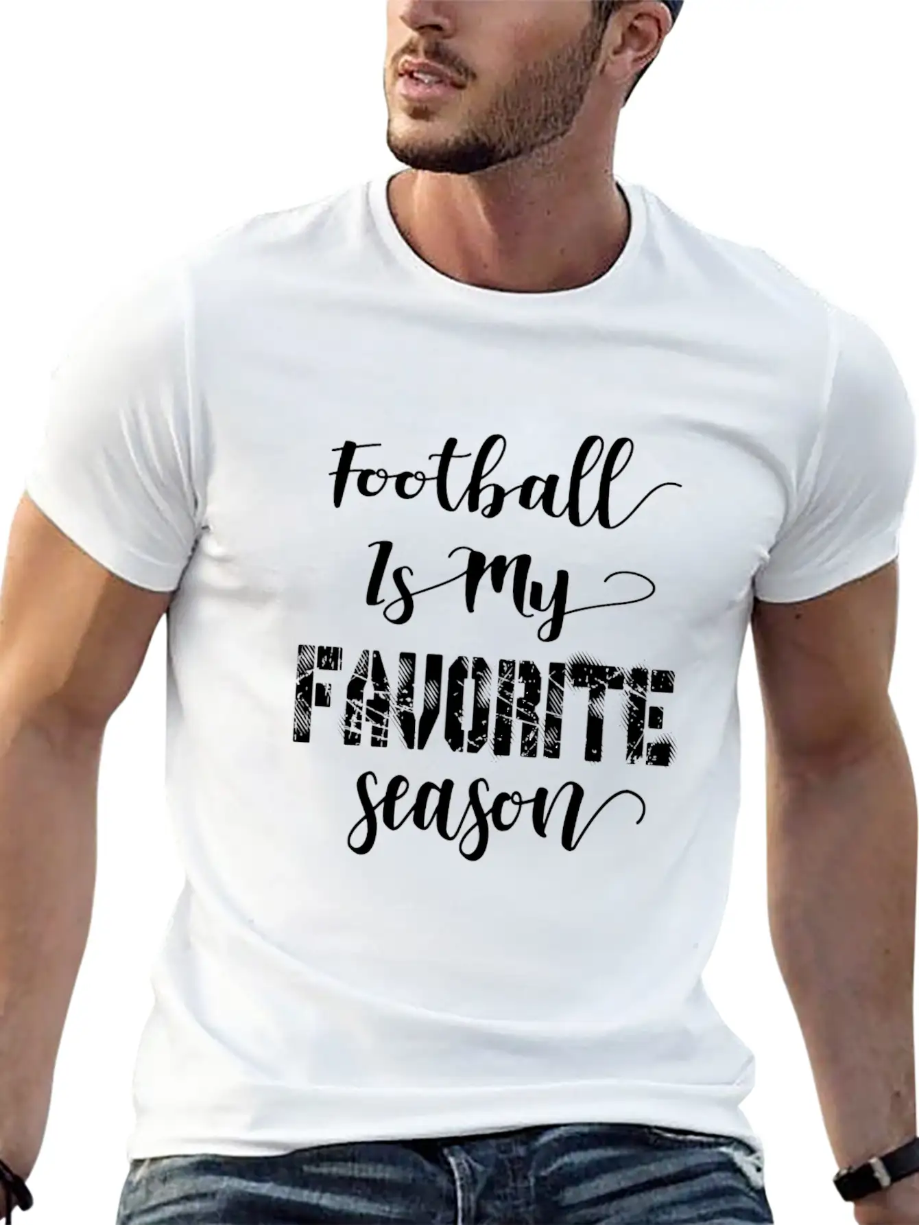 Football Is My Favorite Season Relaxed Everyday Tee – Lightweight And Durable Cotton