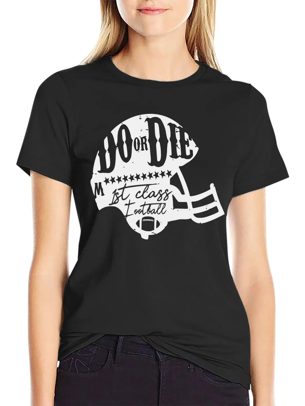 Football Touch Down Quarterback American Sticker Breathable Soft Cotton T-Shirt – Timeless Casual Look