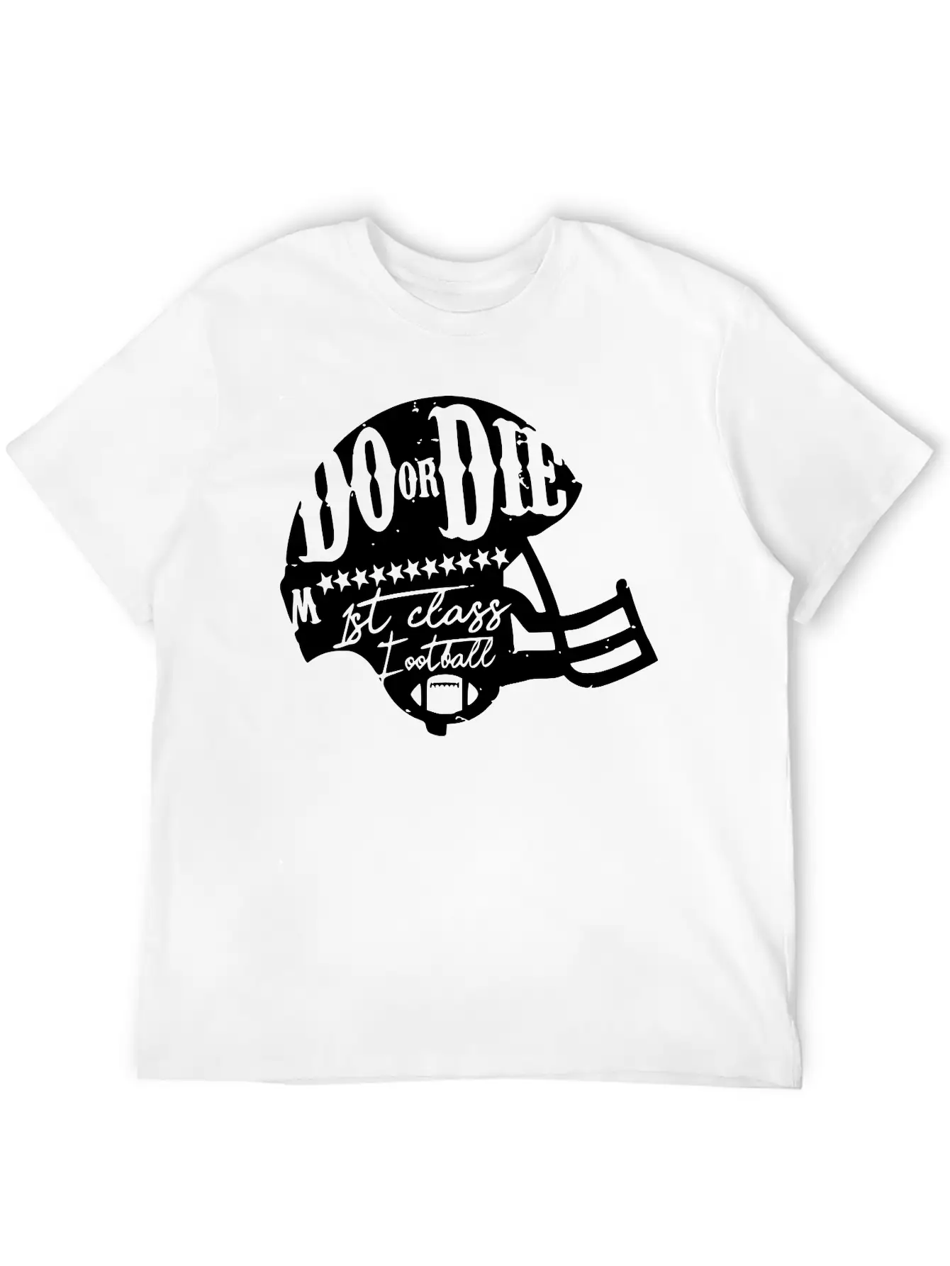 Football Touch Down Quarterback American Sticker Breathable Soft Cotton T-Shirt – Timeless Casual Look