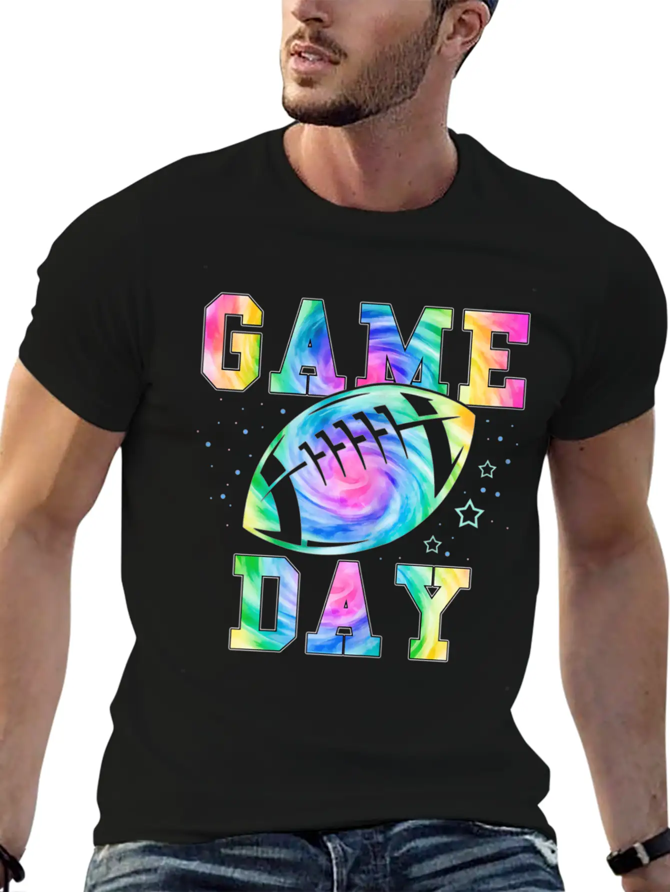 Football Women Tie Dye Football Fan Football Game Basic Graphic T-Shirt – Daily Comfort In Soft Cotton