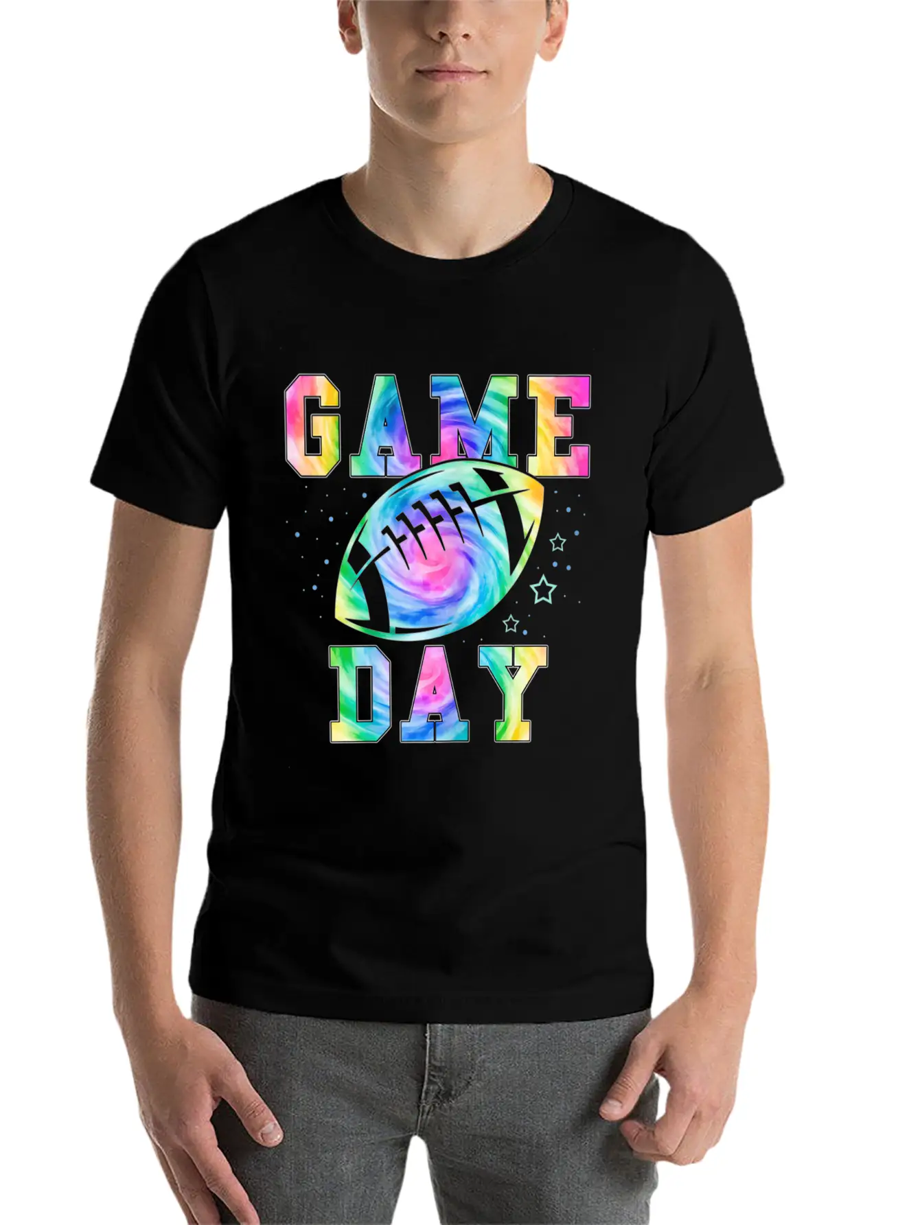 Football Women Tie Dye Football Fan Football Game Basic Graphic T-Shirt – Daily Comfort In Soft Cotton