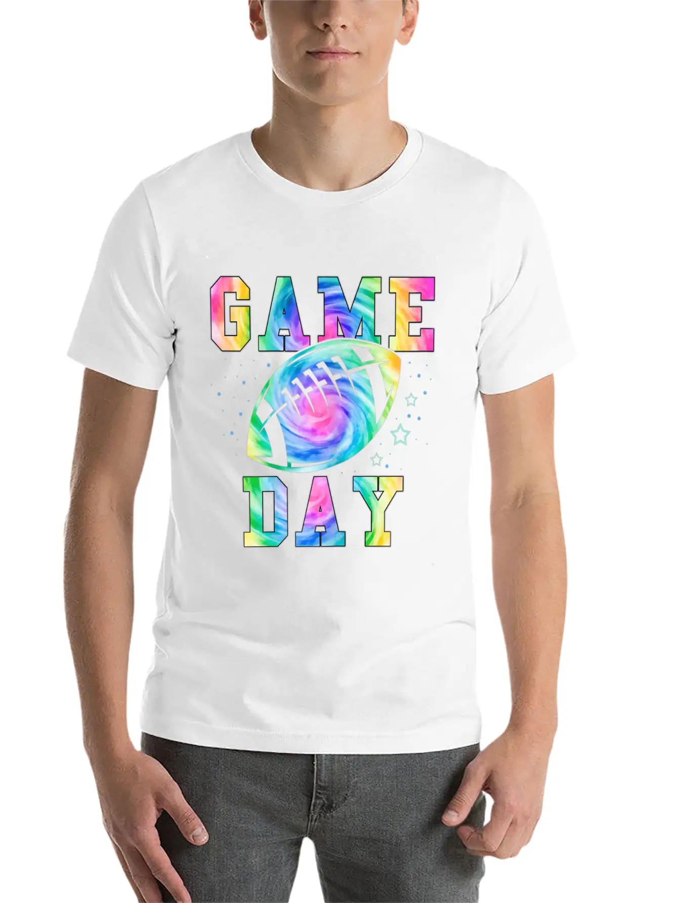 Football Women Tie Dye Football Fan Football Game Basic Graphic T-Shirt – Daily Comfort In Soft Cotton
