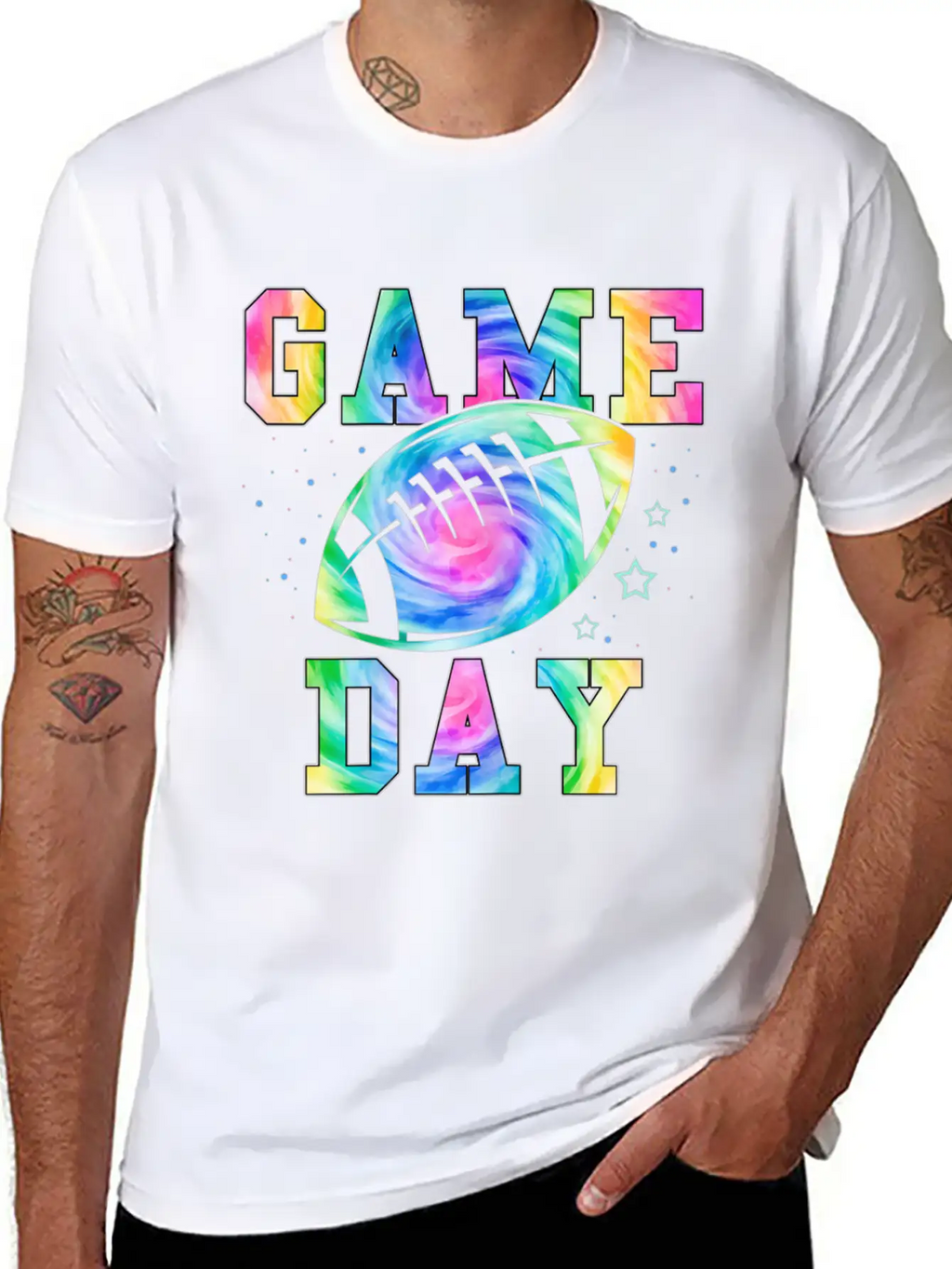 Football Women Tie Dye Football Fan Football Game Basic Graphic T-Shirt – Daily Comfort In Soft Cotton
