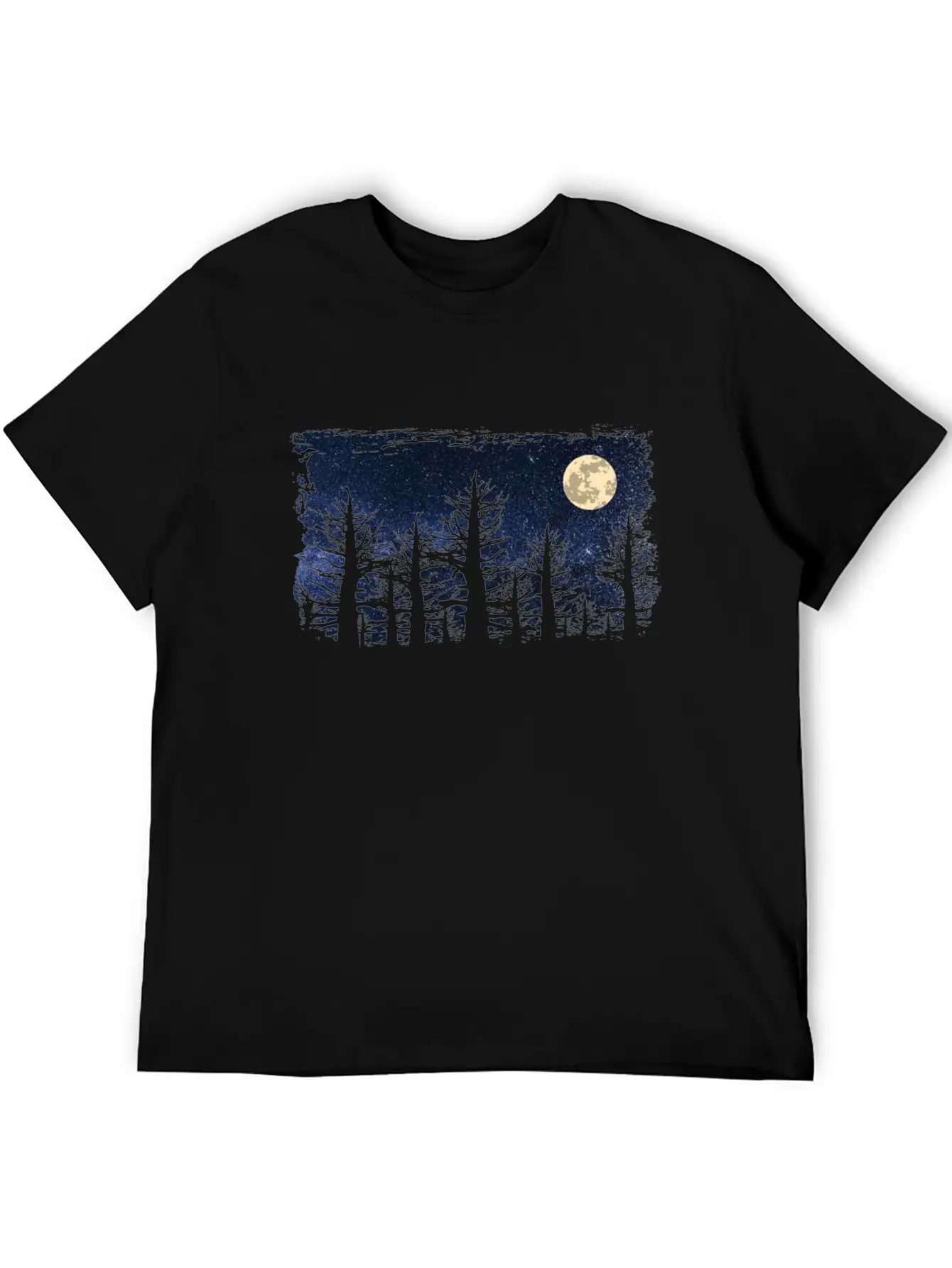 Forest Moon Starry Sky Unisex Casual T-Shirt – Clean Design For Daily Comfort