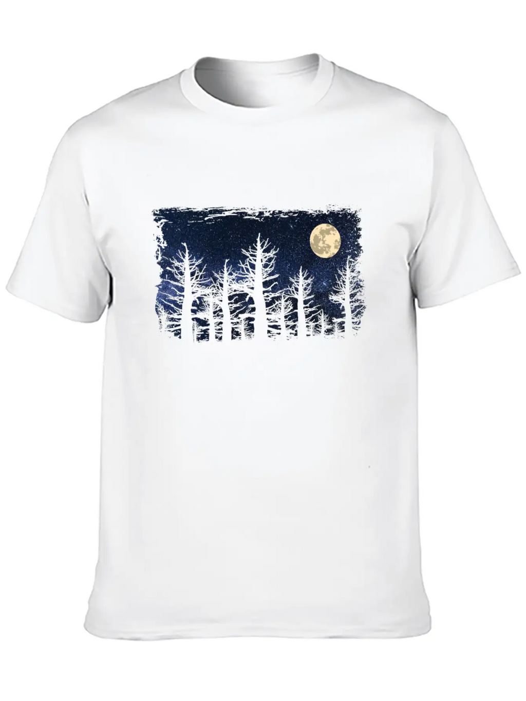 Forest Moon Starry Sky Unisex Casual T-Shirt – Clean Design For Daily Comfort