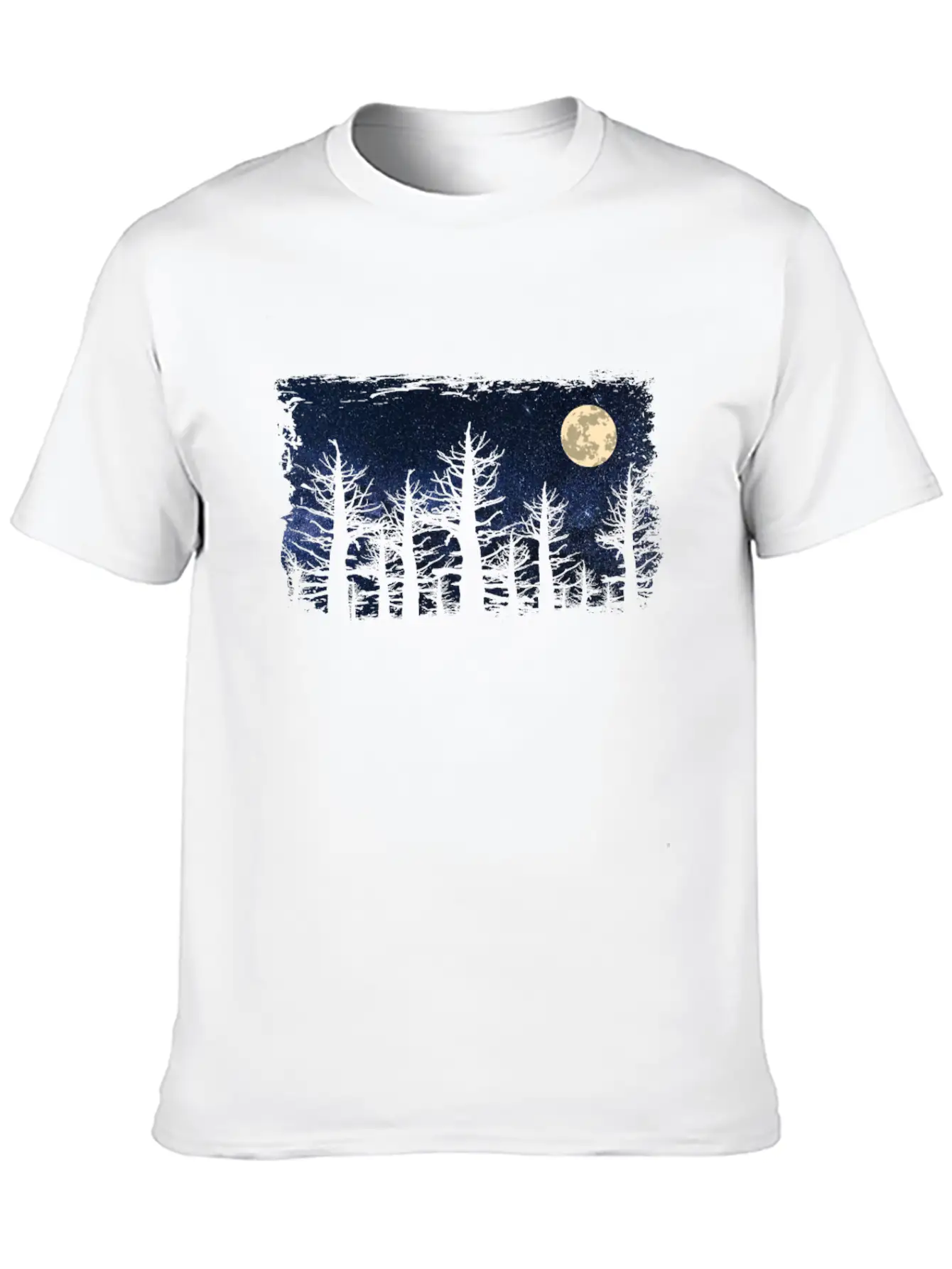 Forest Moon Starry Sky Unisex Casual T-Shirt – Clean Design For Daily Comfort