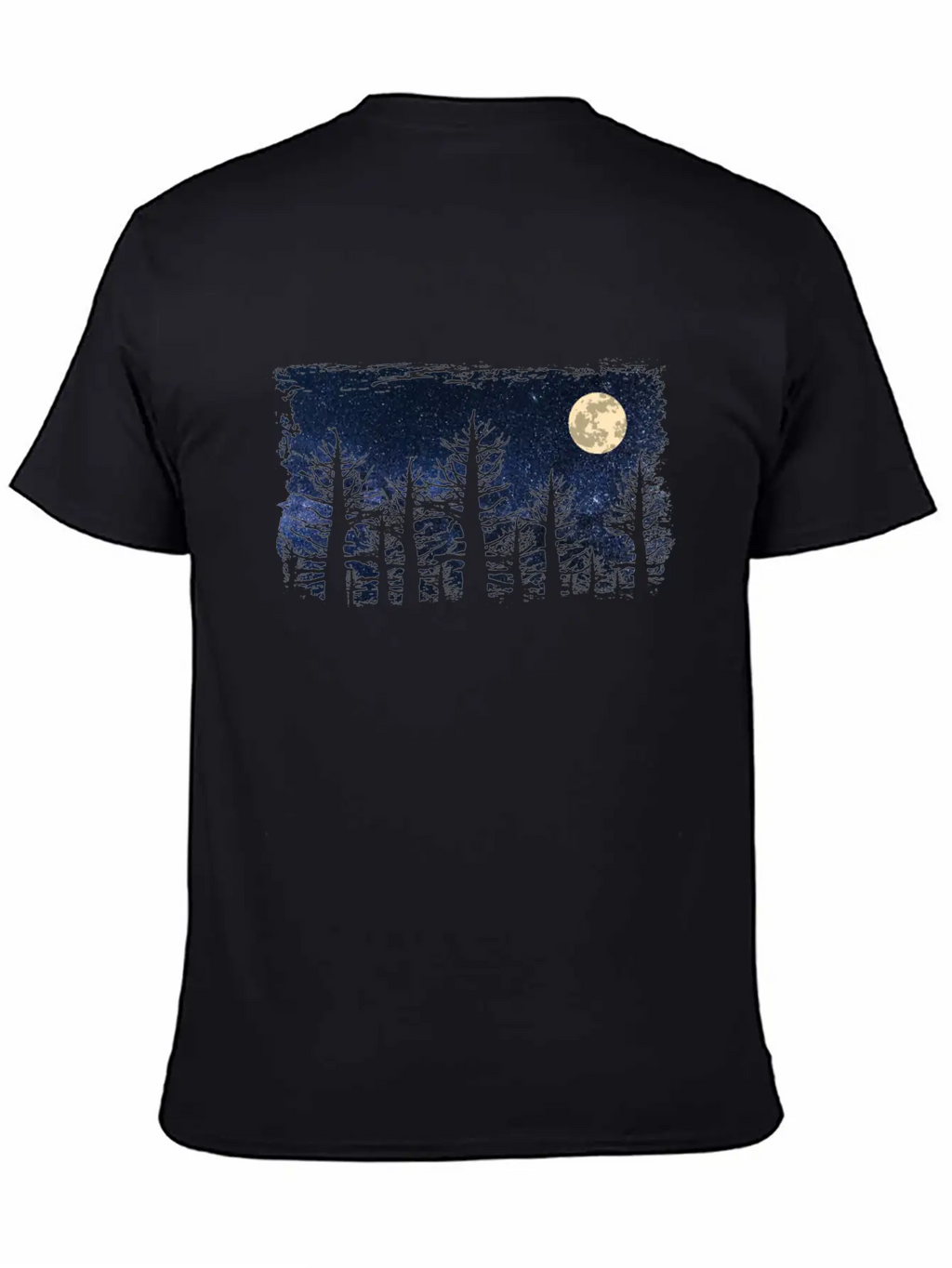 Forest Moon Starry Sky Unisex Casual T-Shirt – Clean Design For Daily Comfort