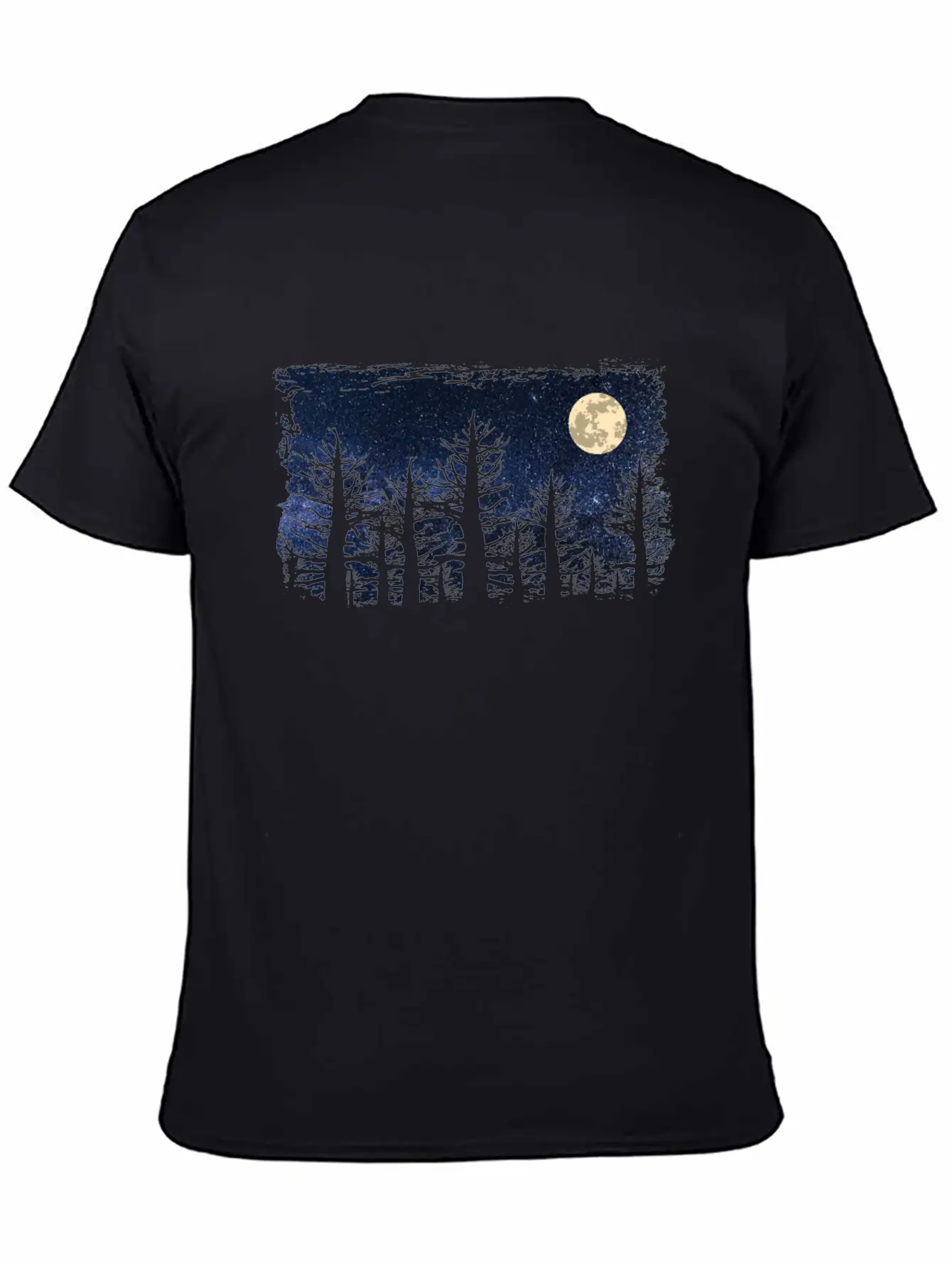 Forest Moon Starry Sky Unisex Casual T-Shirt – Clean Design For Daily Comfort