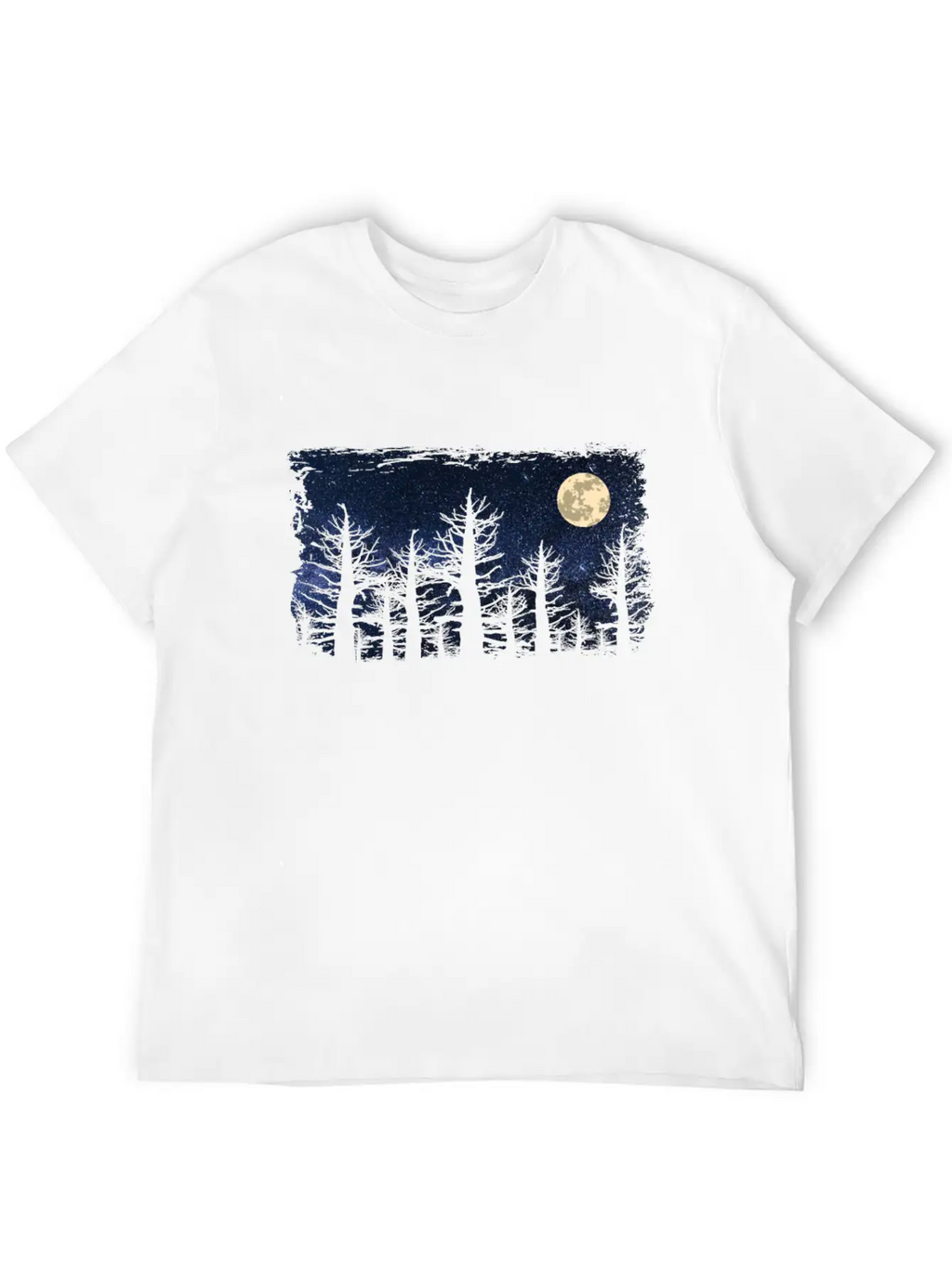 Forest Moon Starry Sky Unisex Casual T-Shirt – Clean Design For Daily Comfort
