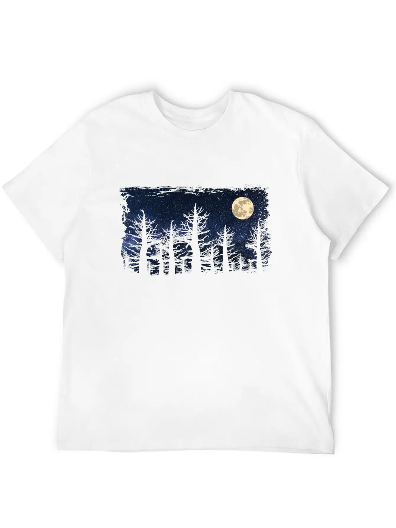 Forest Moon Starry Sky Unisex Casual T-Shirt – Clean Design For Daily Comfort