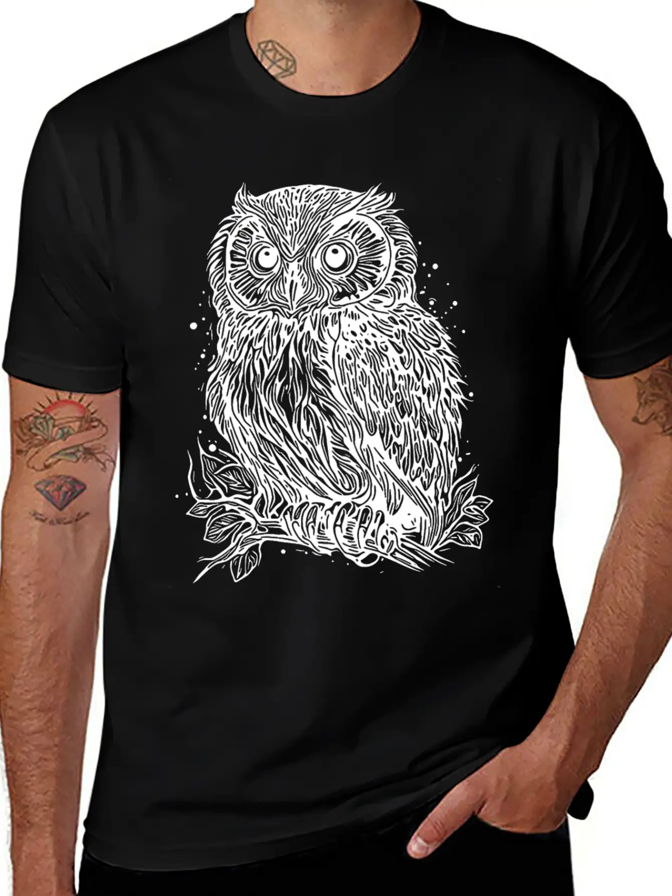 Forest Owl Nature Motif For Owl Lovers Relaxed Everyday Tee – Lightweight And Durable Cotton