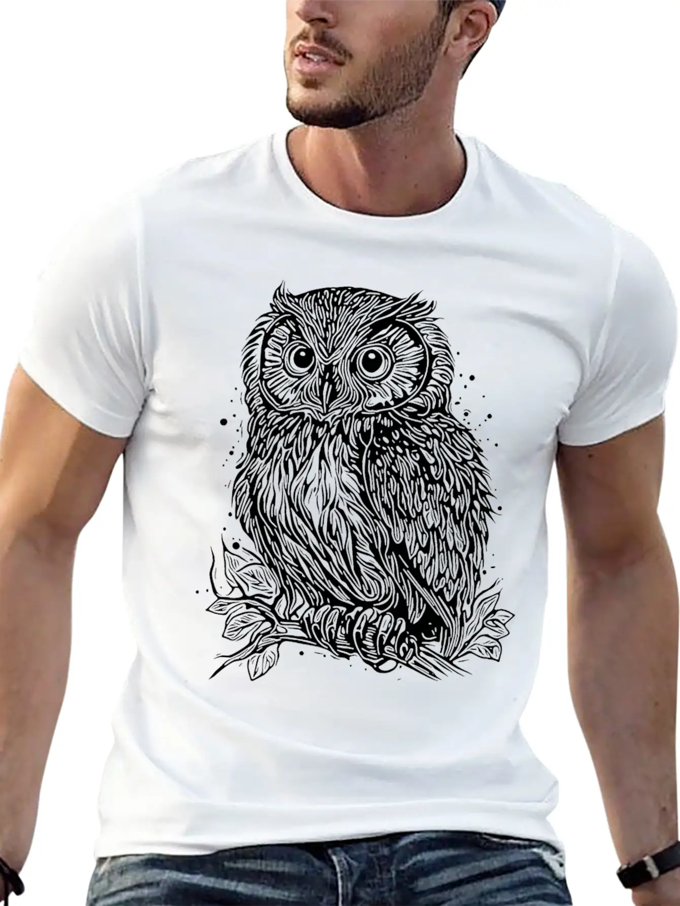 Forest Owl Nature Motif For Owl Lovers Relaxed Everyday Tee – Lightweight And Durable Cotton