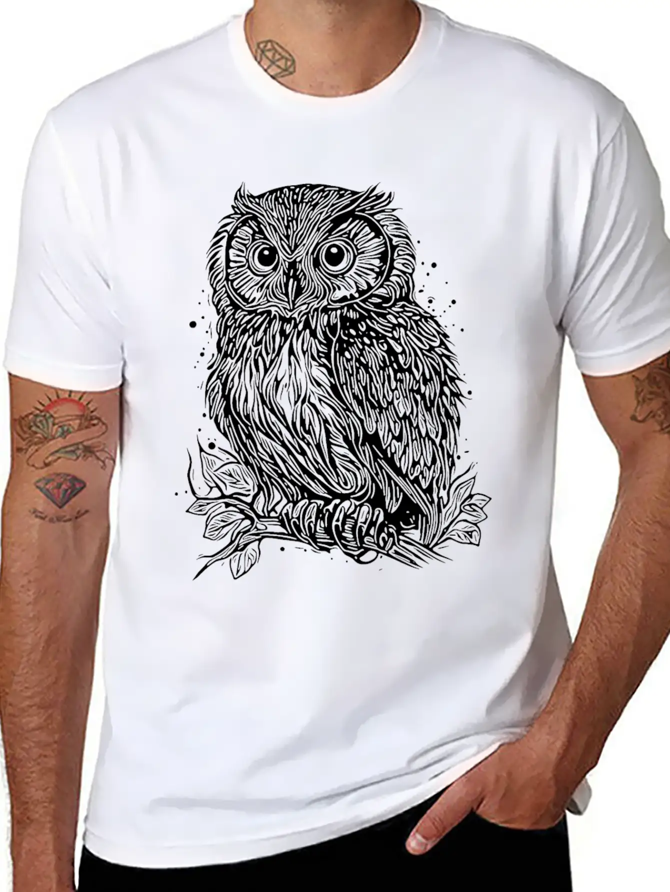 Forest Owl Nature Motif For Owl Lovers Relaxed Everyday Tee – Lightweight And Durable Cotton