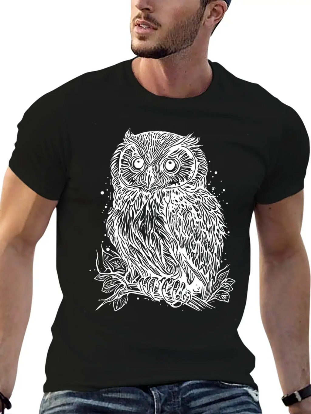 Forest Owl Nature Motif For Owl Lovers Relaxed Everyday Tee – Lightweight And Durable Cotton