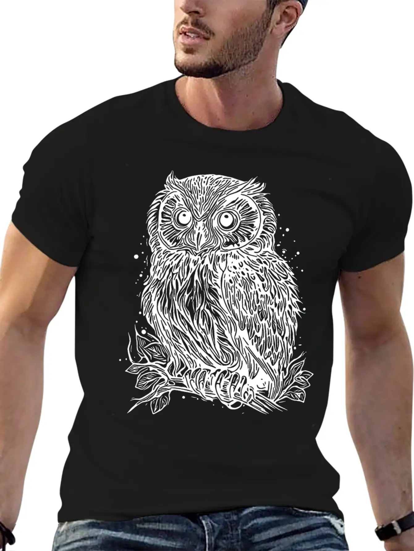 Forest Owl Nature Motif For Owl Lovers Relaxed Everyday Tee – Lightweight And Durable Cotton