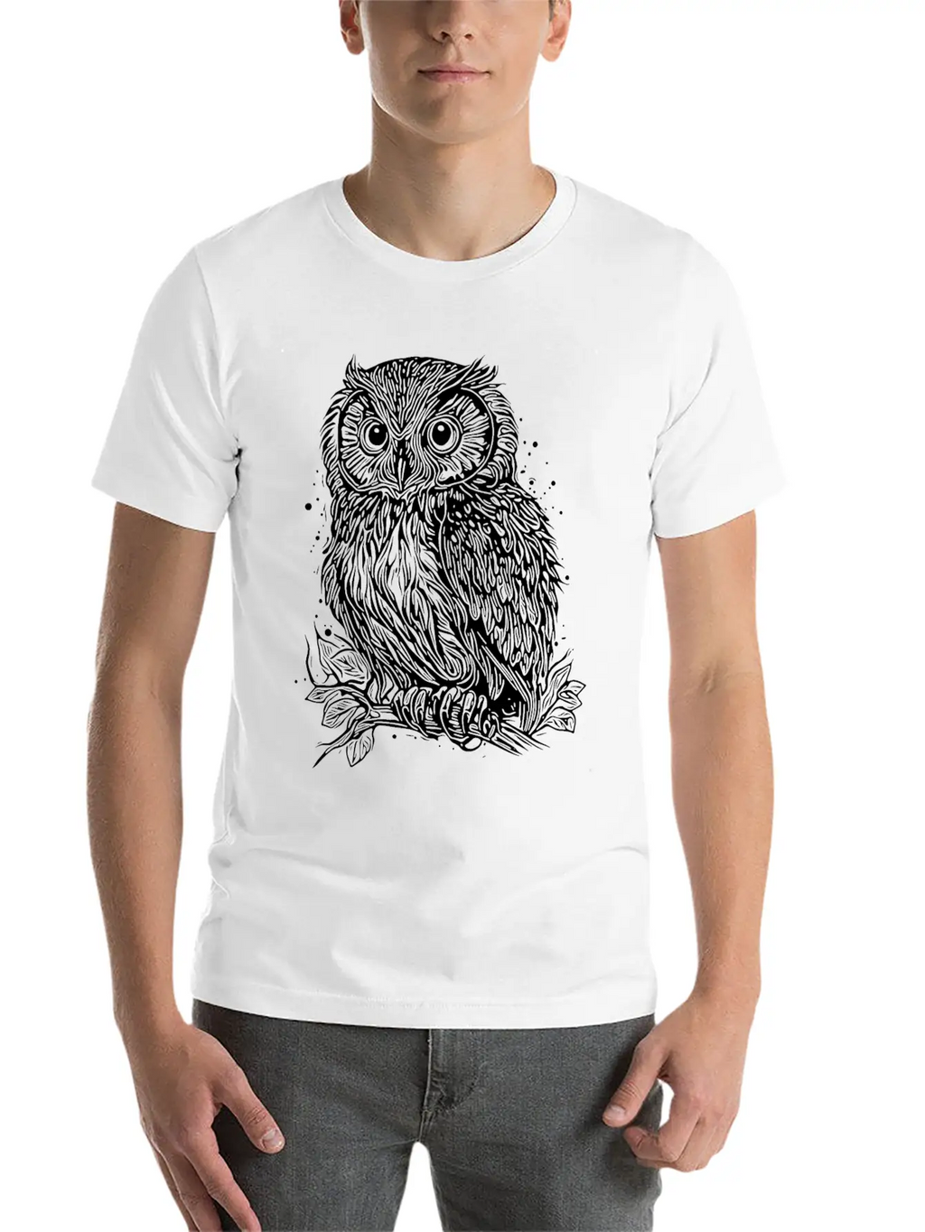 Forest Owl Nature Motif For Owl Lovers Relaxed Everyday Tee – Lightweight And Durable Cotton
