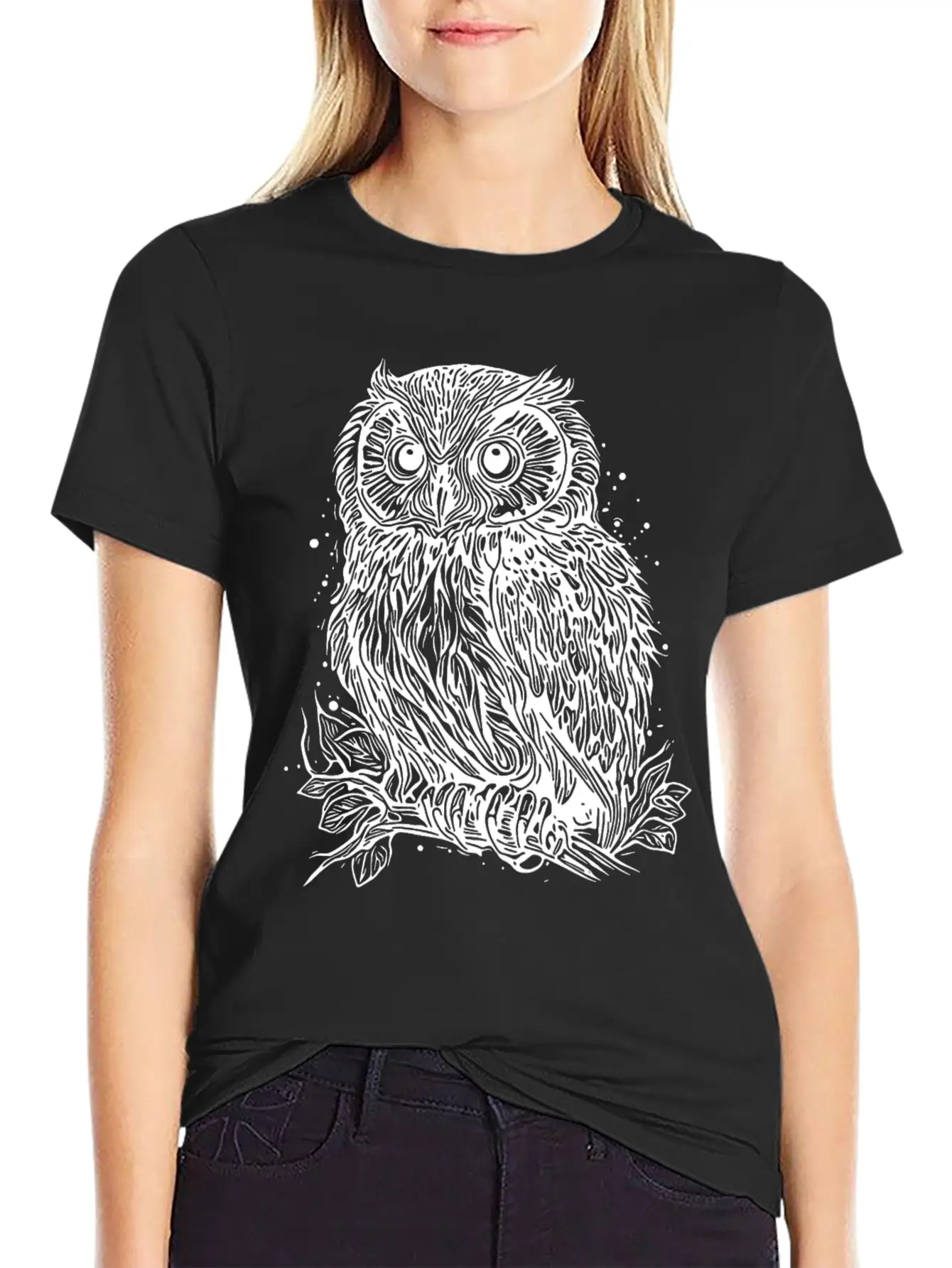 Forest Owl Nature Motif For Owl Lovers Relaxed Everyday Tee – Lightweight And Durable Cotton